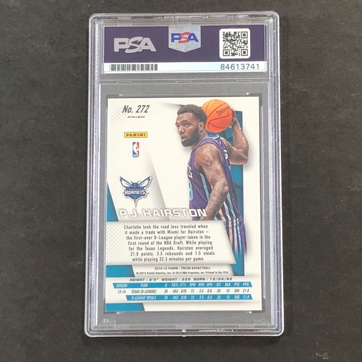 2014-15 Panini Prizm Red White and Blue #272 PJ Hairston Signed Card AUTO PSA/DN