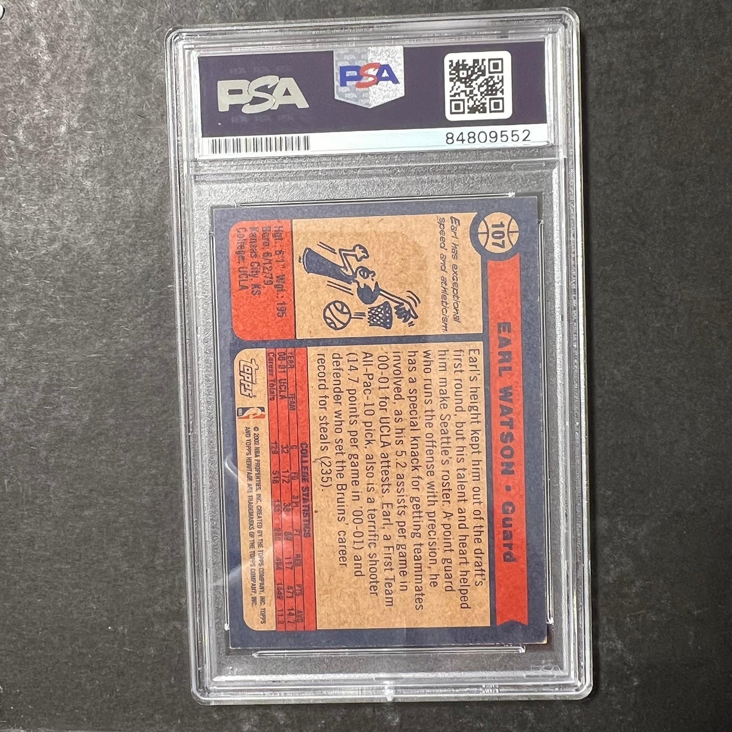 2002 Topps #107 Earl Watson Signed Card AUTO PSA Slabbed Sonics