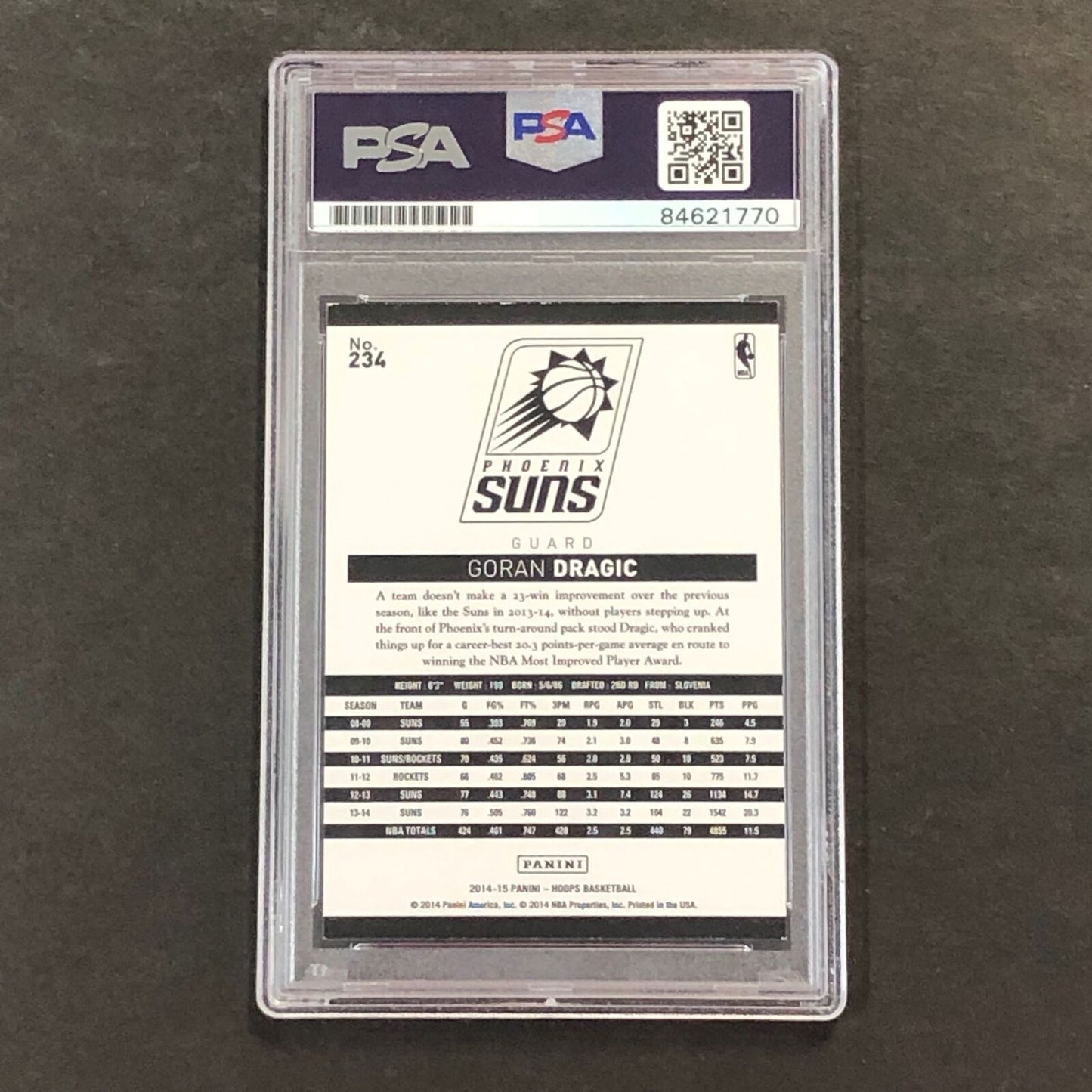 2014-15 NBA Hoops #234 Goran Dragic Signed Card AUTO Grade 10 PSA/DNA Slabbed Su