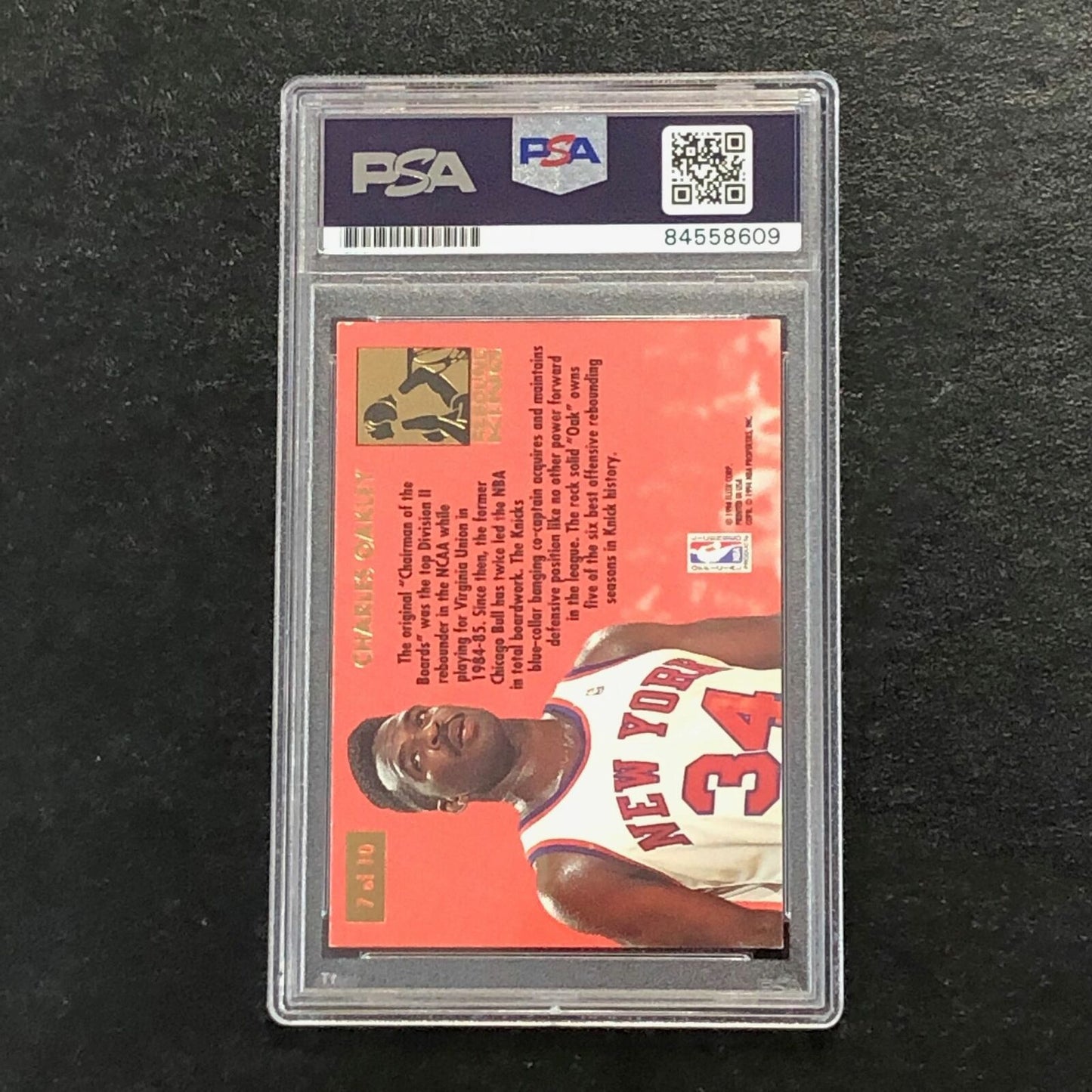 1993-94 Fleer Ultra Rebound King #7 CHARLES OAKLEY Signed Card AUTO PSA Slabbed