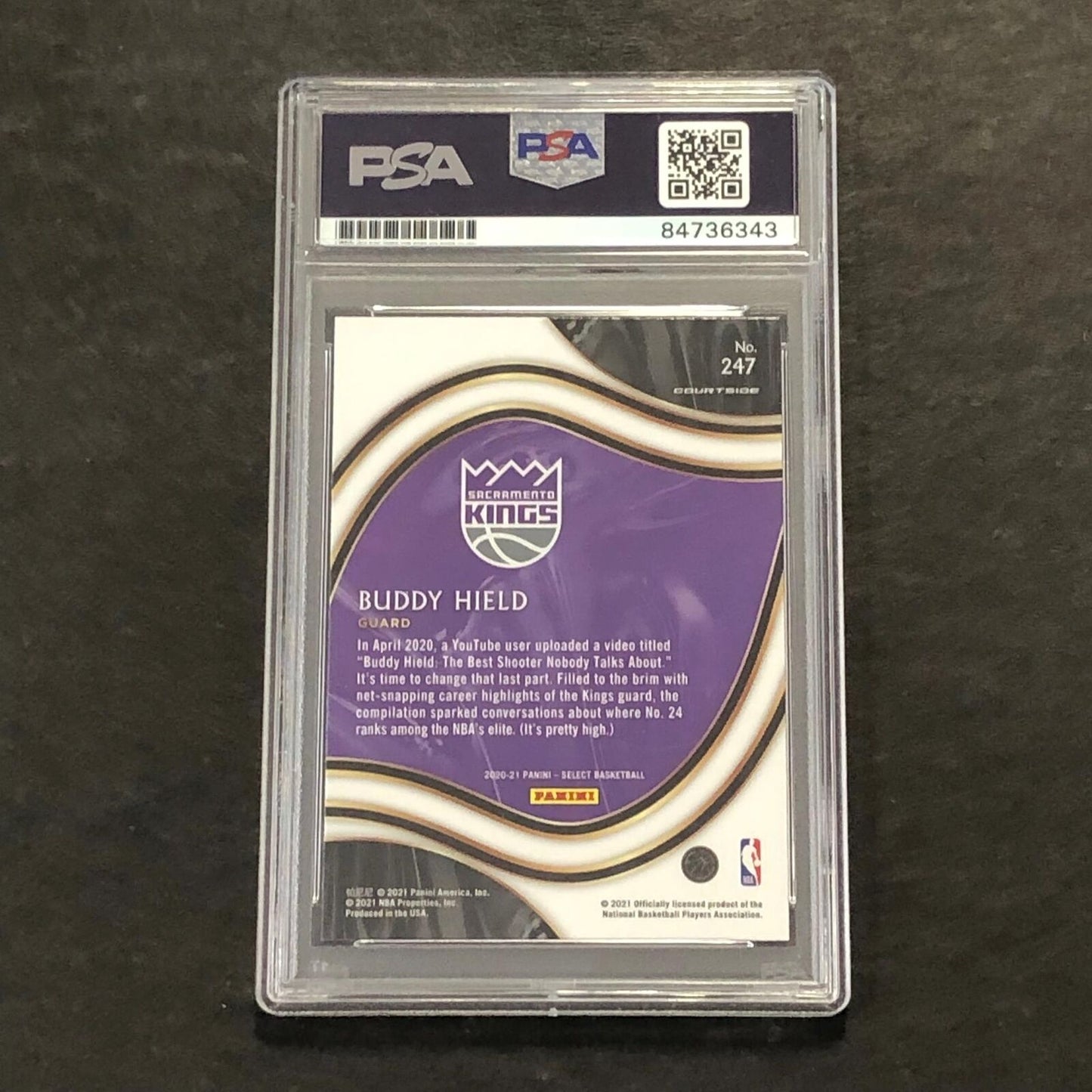 2020-21 Panini Select #247 Buddy Hield Signed Card AUTO PSA Slabbed Kings