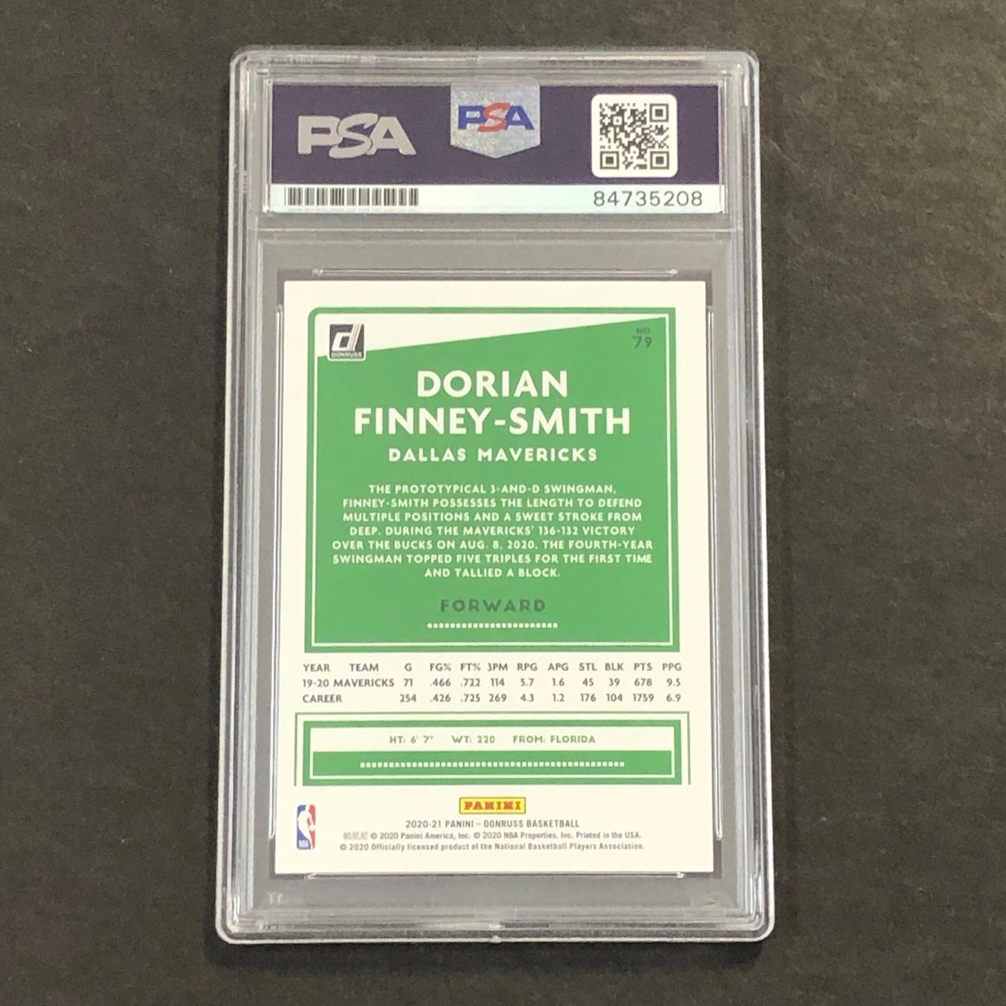 2020-21 Panini Donruss #79 Dorian Finney-Smith Signed Card AUTO PSA Slabbed Mave