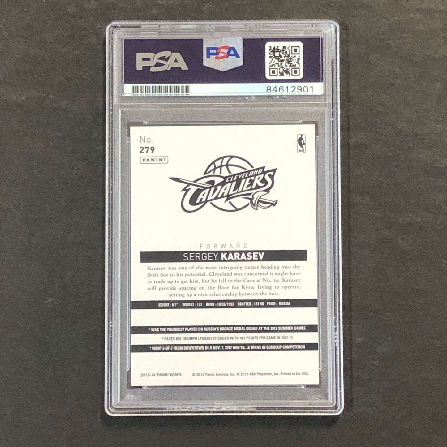 2013-14 NBA Hoops #279 Sergey Karasev Signed Card AUTO PSA Slabbed RC Cavaliers