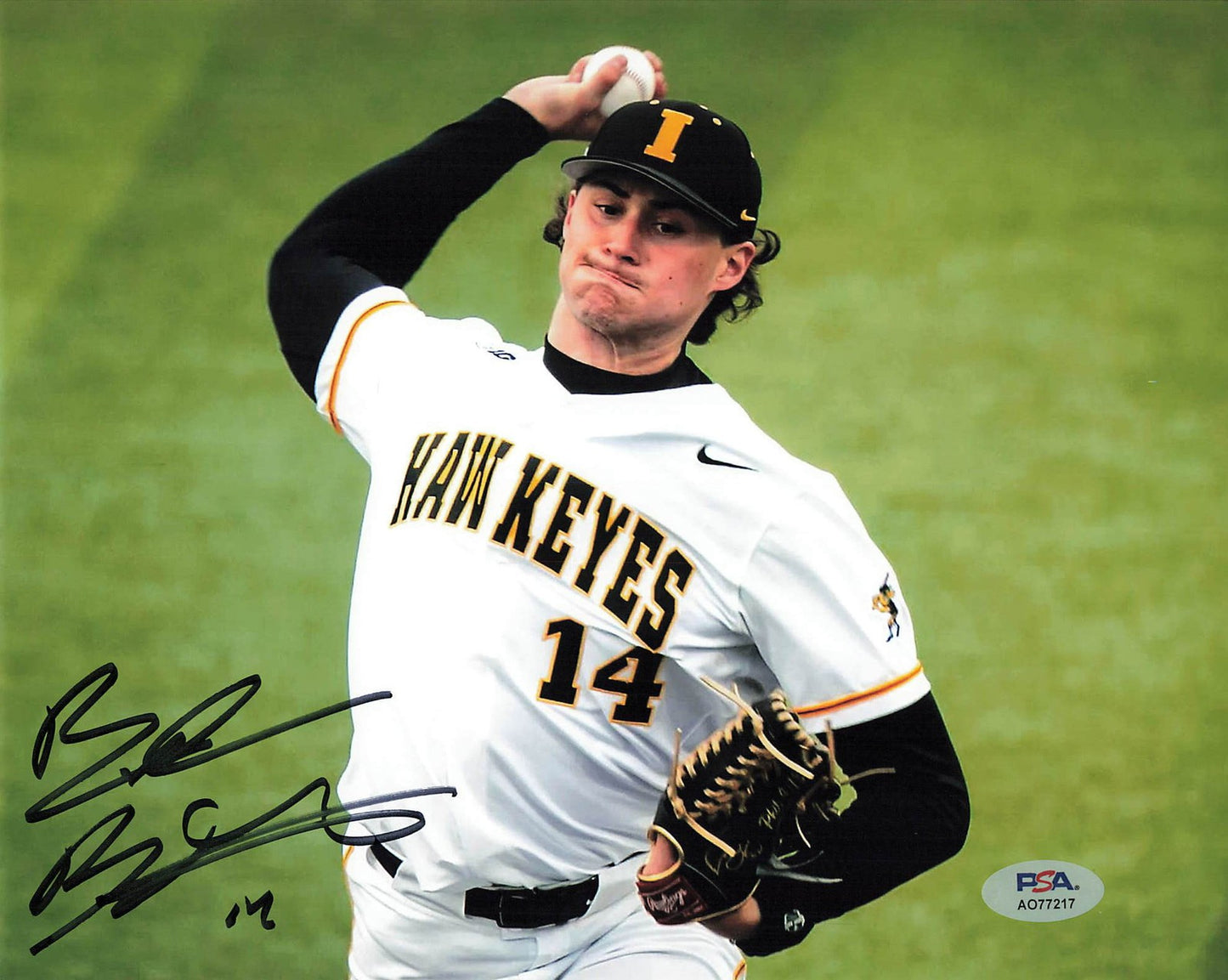 Brody Brecht Signed photo PSA Iowa Hawkeyes