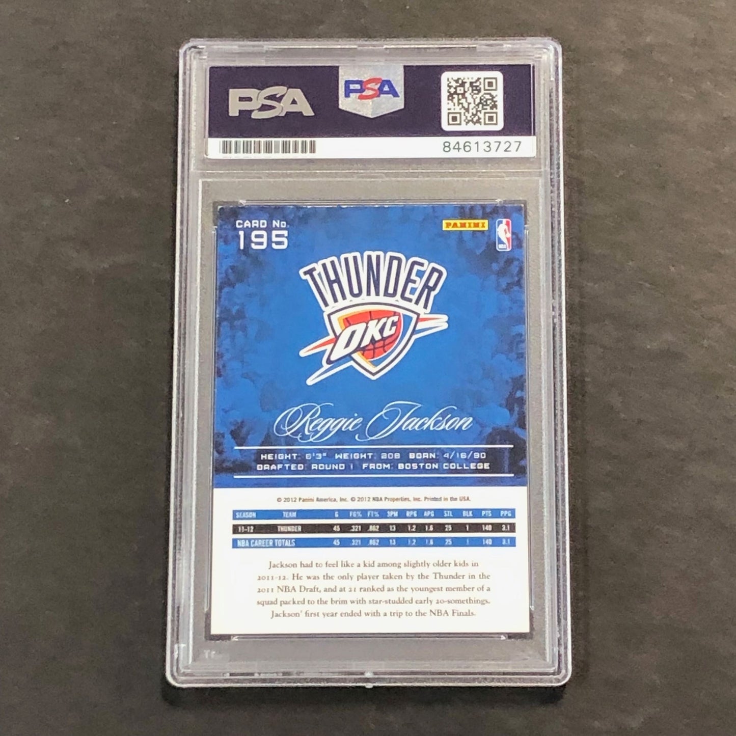 2012-13 Panini Prestige #195 Reggie Jackson Signed Card Auto PSA/DNA Slabbed RC