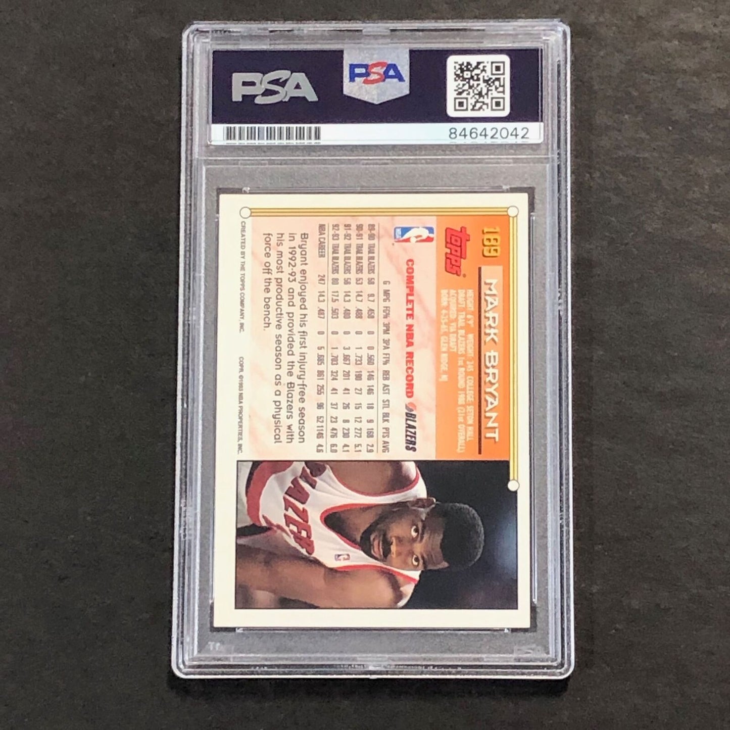1993-94 Topps Basketball #189 Mark Bryant Signed Card AUTO PSA/DNA Slabbed Rocke