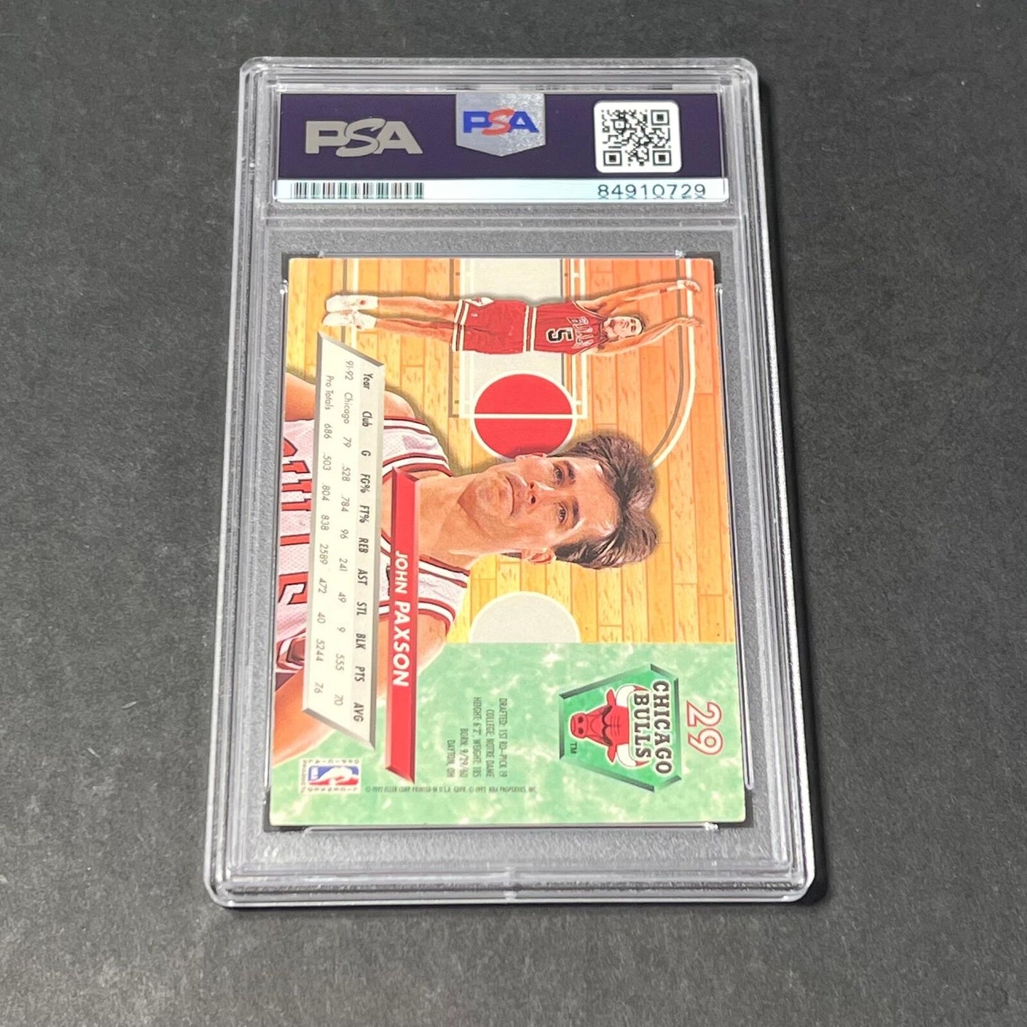 1992-93 Fleer Ultra #29 John Paxson Signed Card AUTO Grade 10 PSA Slabbed Bulls