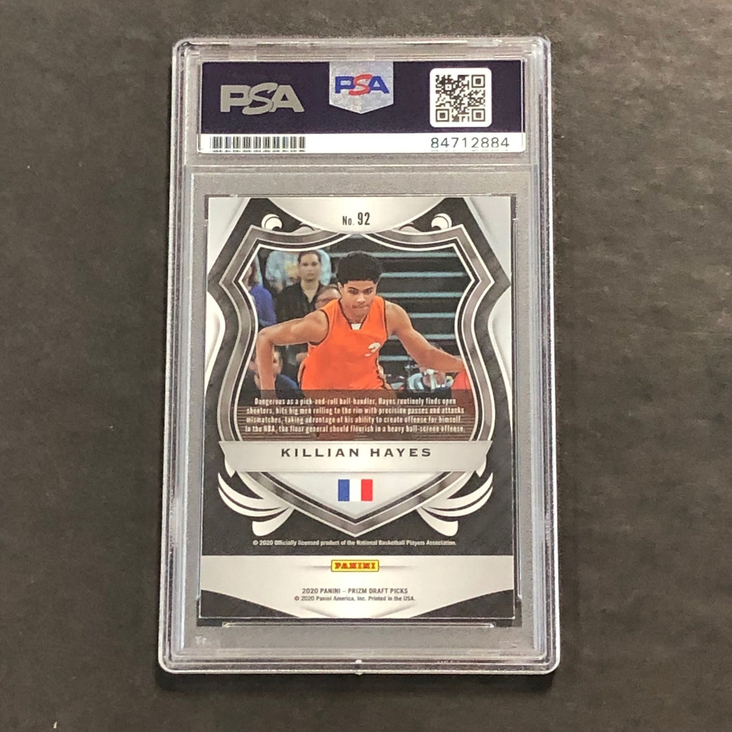 2020-21 Panini Prizm Draft Pick #92 Killian Hayes Signed Card AUTO PSA Slabbed