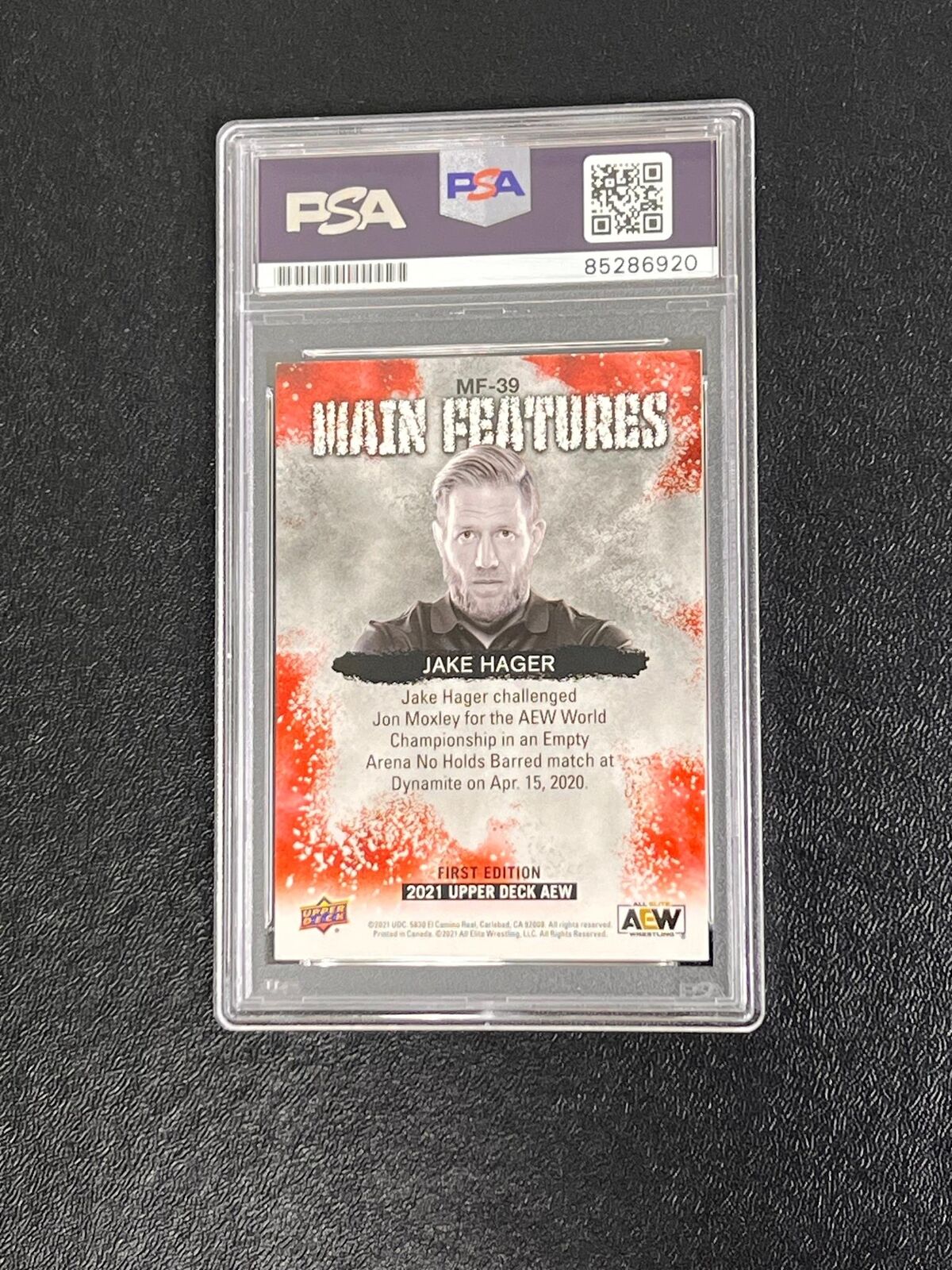 2021 Upper Deck AEW First Edition #MF-39 Jake Hager Signed Card AUTO PSA/DNA Sla