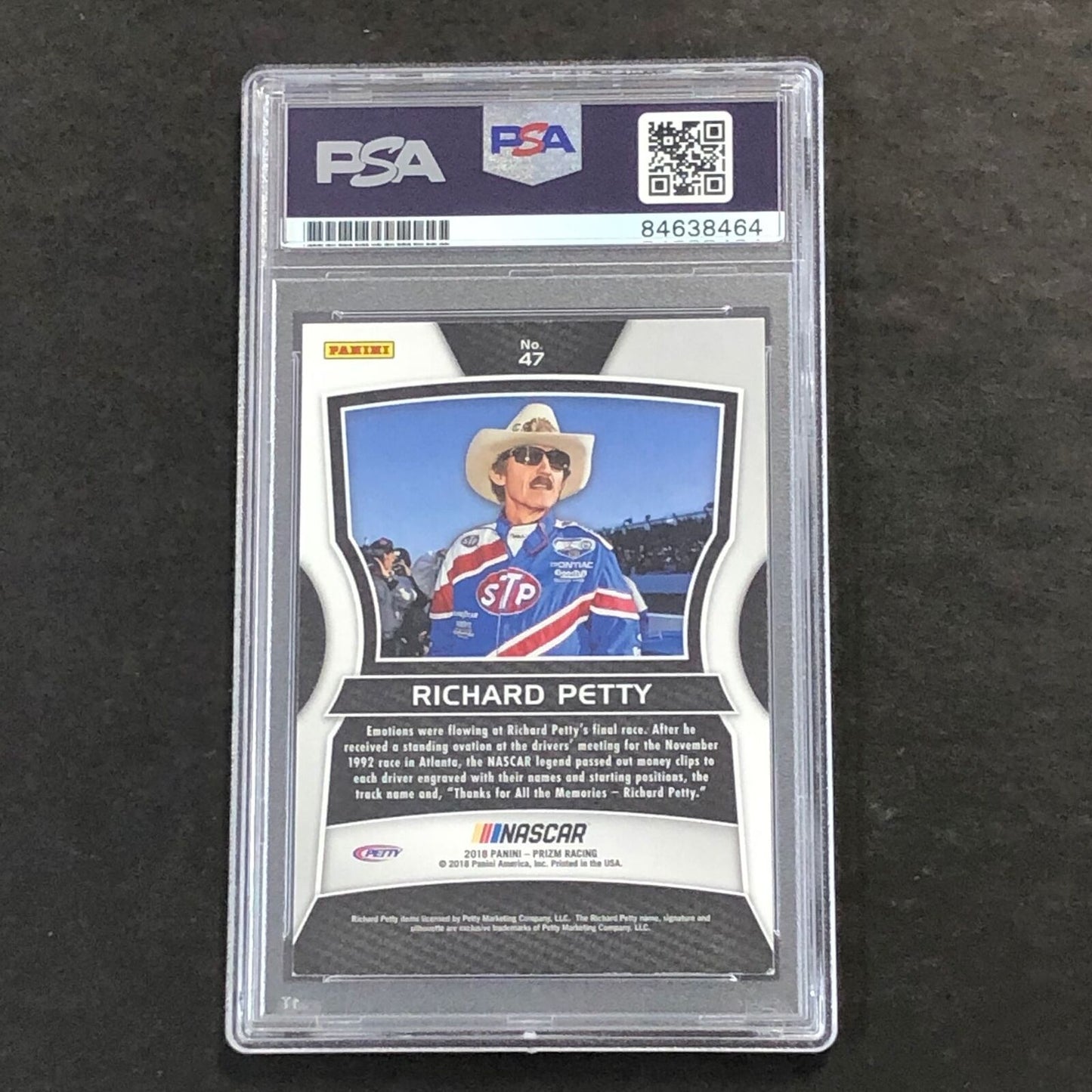 2018 Panini Prizm #47 Richard Petty Signed Card AUTO PSA Slabbed Nascar