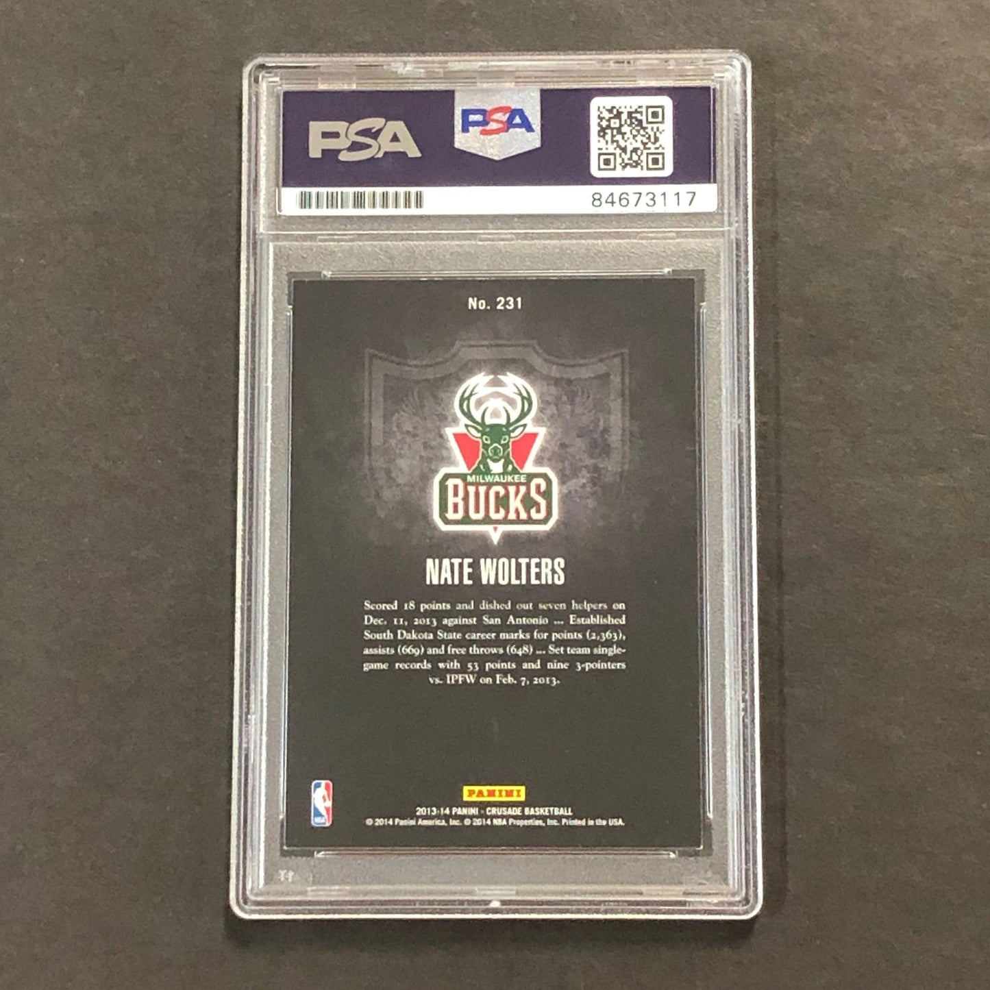 2013-14 Panini Crusade #231 Nate Wolters Signed Card AUTO 10 PSA/DNA Slabbed RC