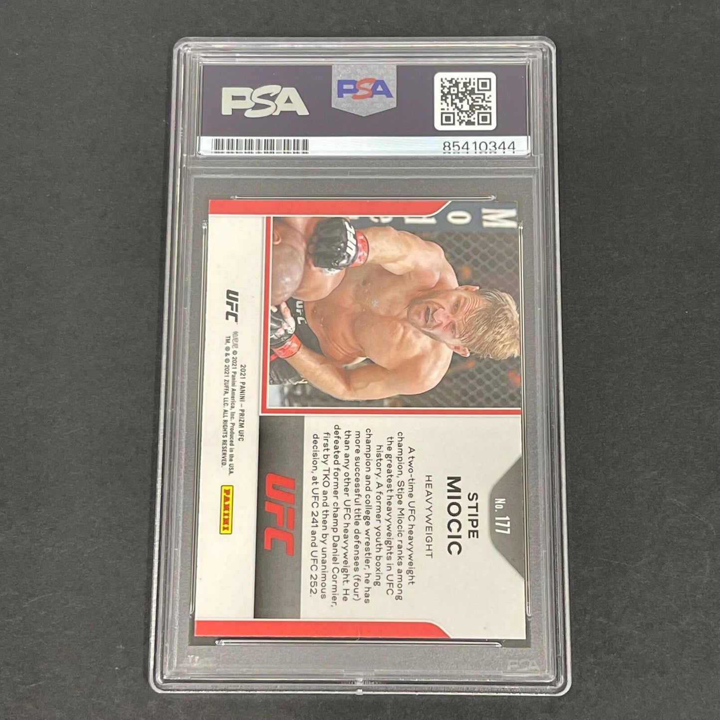 2021 Panini Prizm #177 Stipe Miocic Signed Card PSA Slabbed UFC