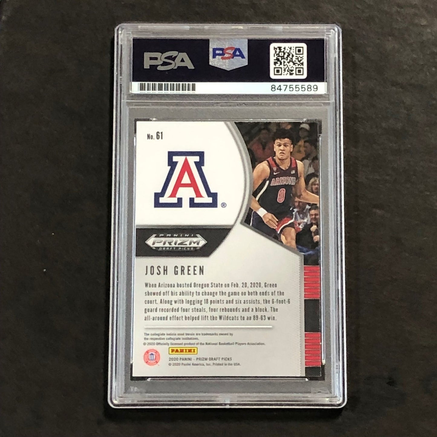 2020-21 Panini Prizm Draft Picks #61 Josh Green Signed Card AUTO PSA Slabbed RC