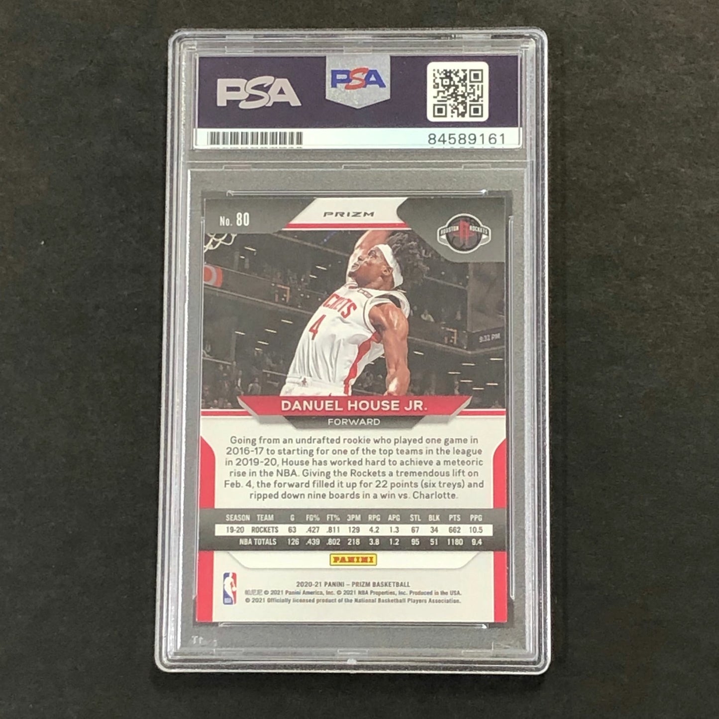 2020-21 Panini Prizm Red White and Blue #80 DANUEL HOUSE Signed Card AUTO 10 PSA