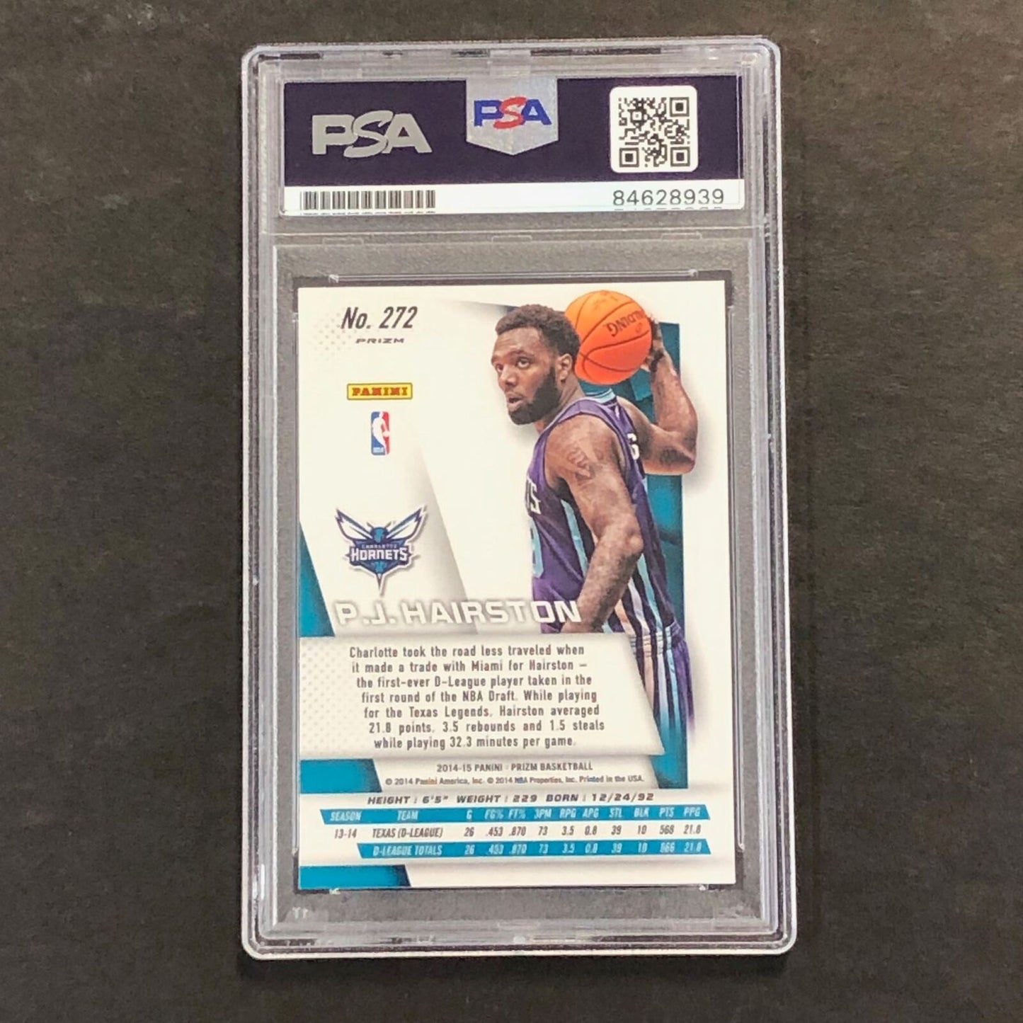 2014-15 Panini Prizm Red White and Blue #272 PJ Hairston Signed Card AUTO GRADE