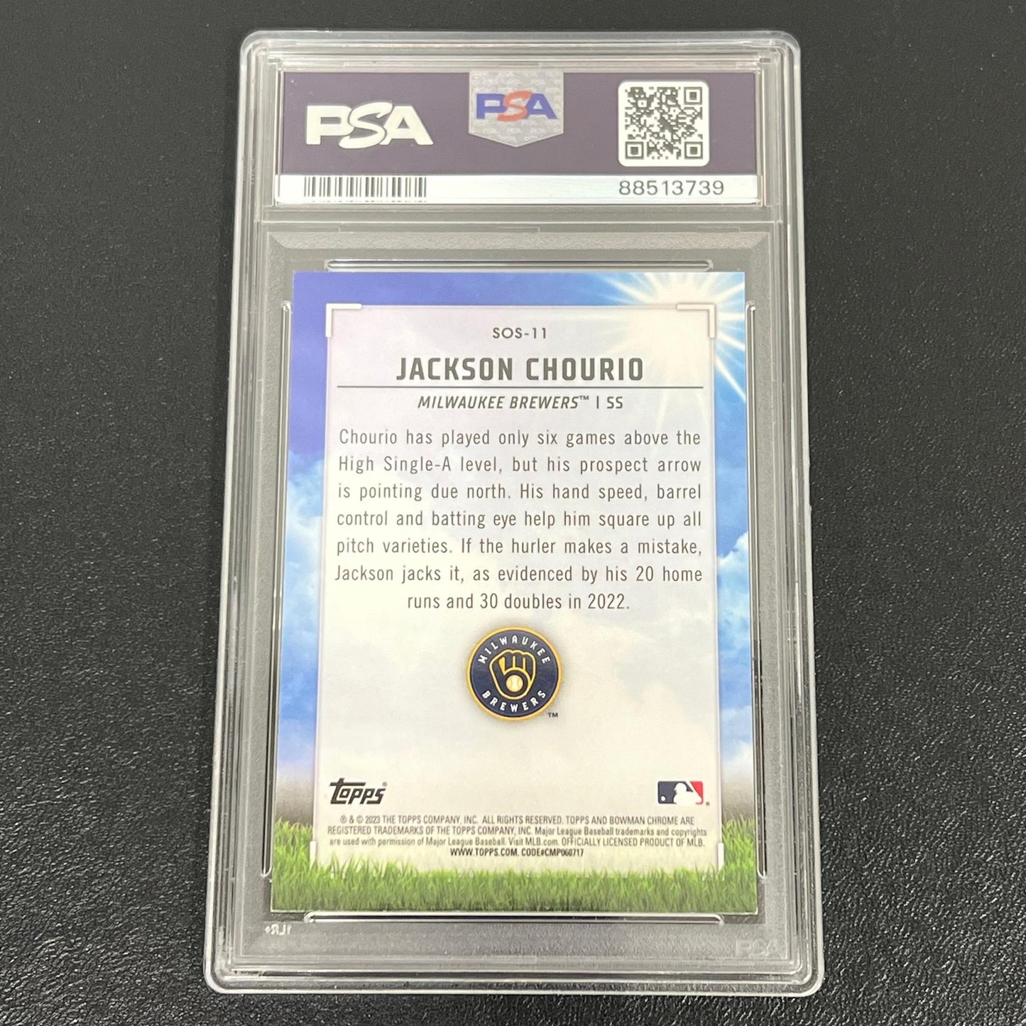 2023-24 Topps Bowman Chrome Sights on September #SOS-11 Jackson Chourio Signed C