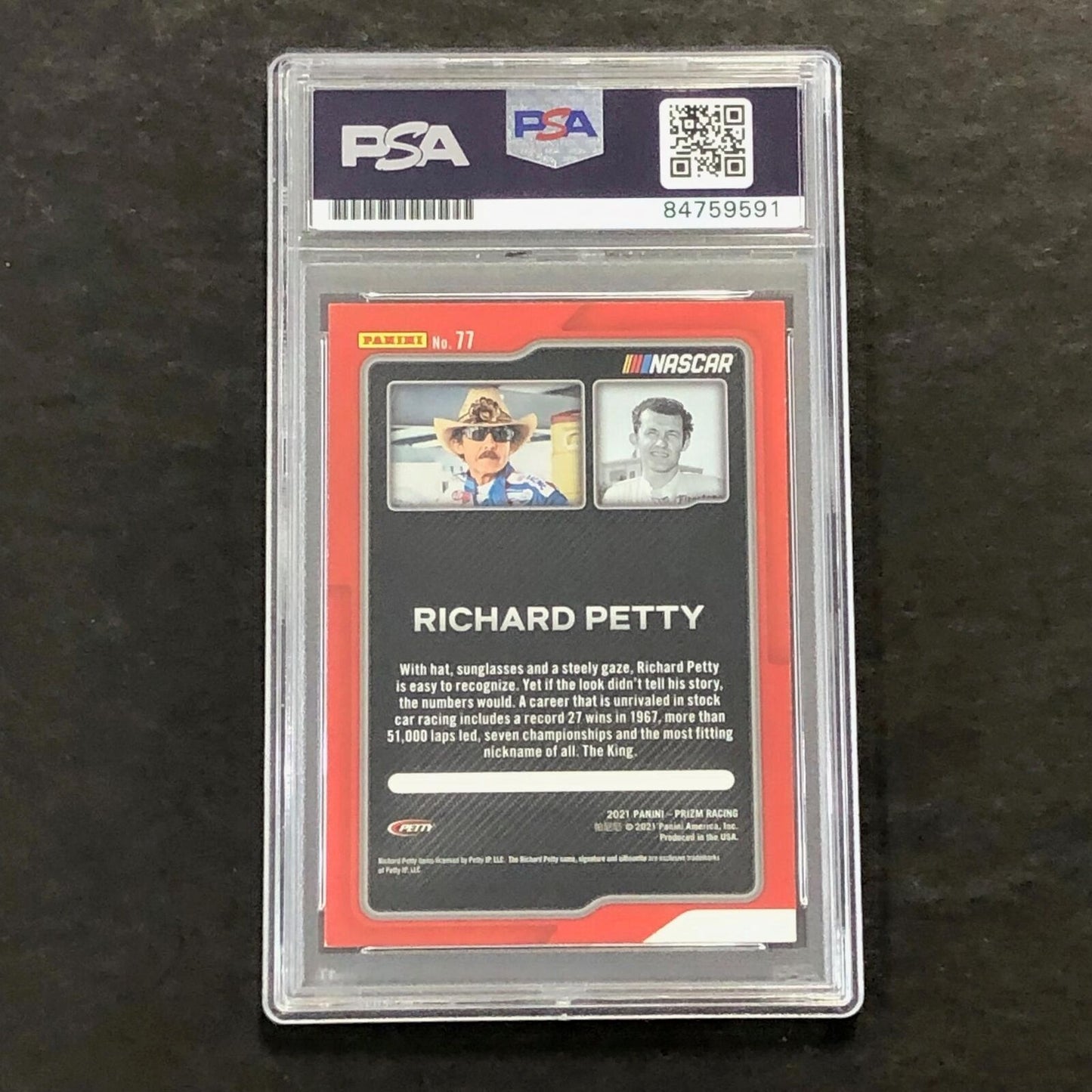2021 Panini Prizm Racing #77 Richard Petty Signed Card AUTO PSA Slabbed Nascar