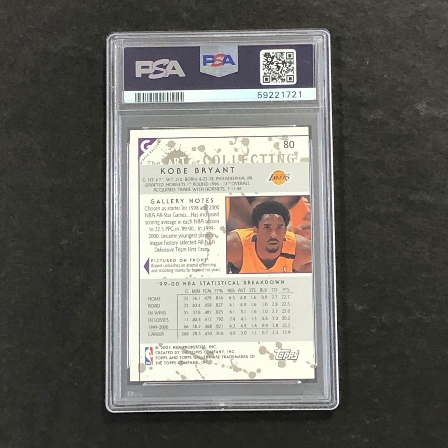 2000 Topps Gallery #80 Kobe Bryant PSA 7 NM Lakers