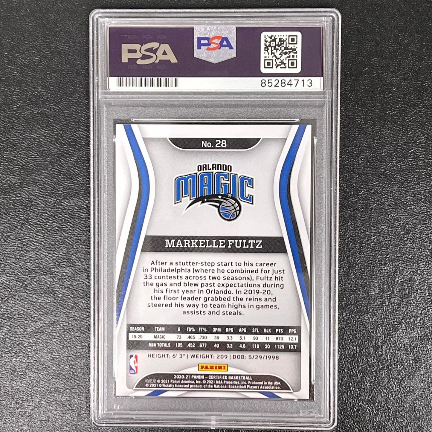 2022-23 Panini Hoops Basketball #9 MARKELLE FULTZ Signed Card AUTO PSA Slabbed M