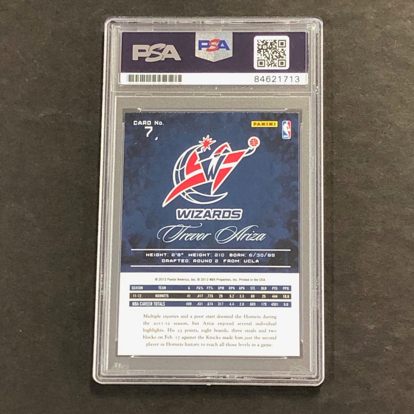 2012-13 Panini Prestige #7 Trevor Ariza Signed Card AUTO 10 PSA Slabbed Wizards