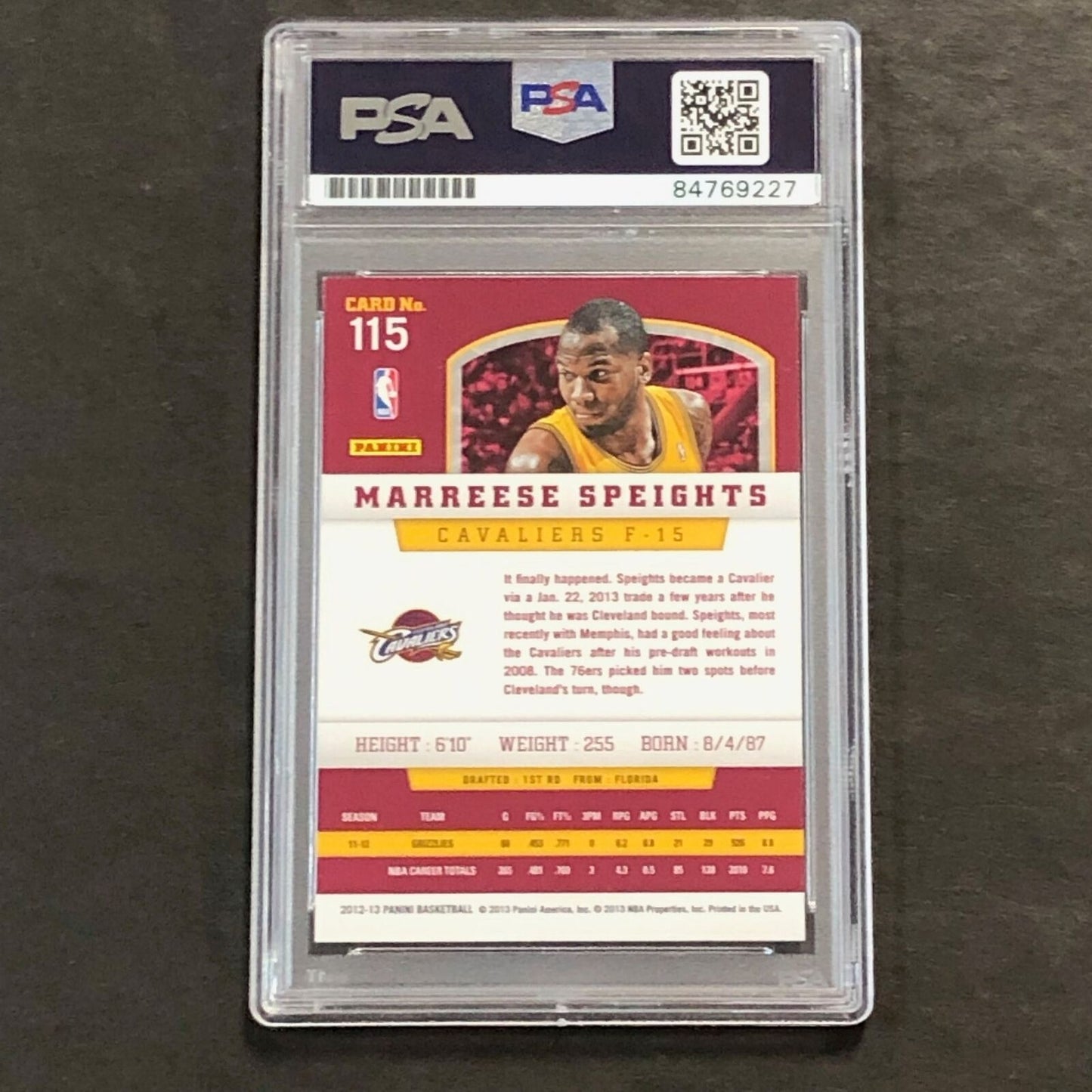 2012-13 Panini Basketball #115 Marreese Speights Signed Card AUTO 10 PSA Slabbed