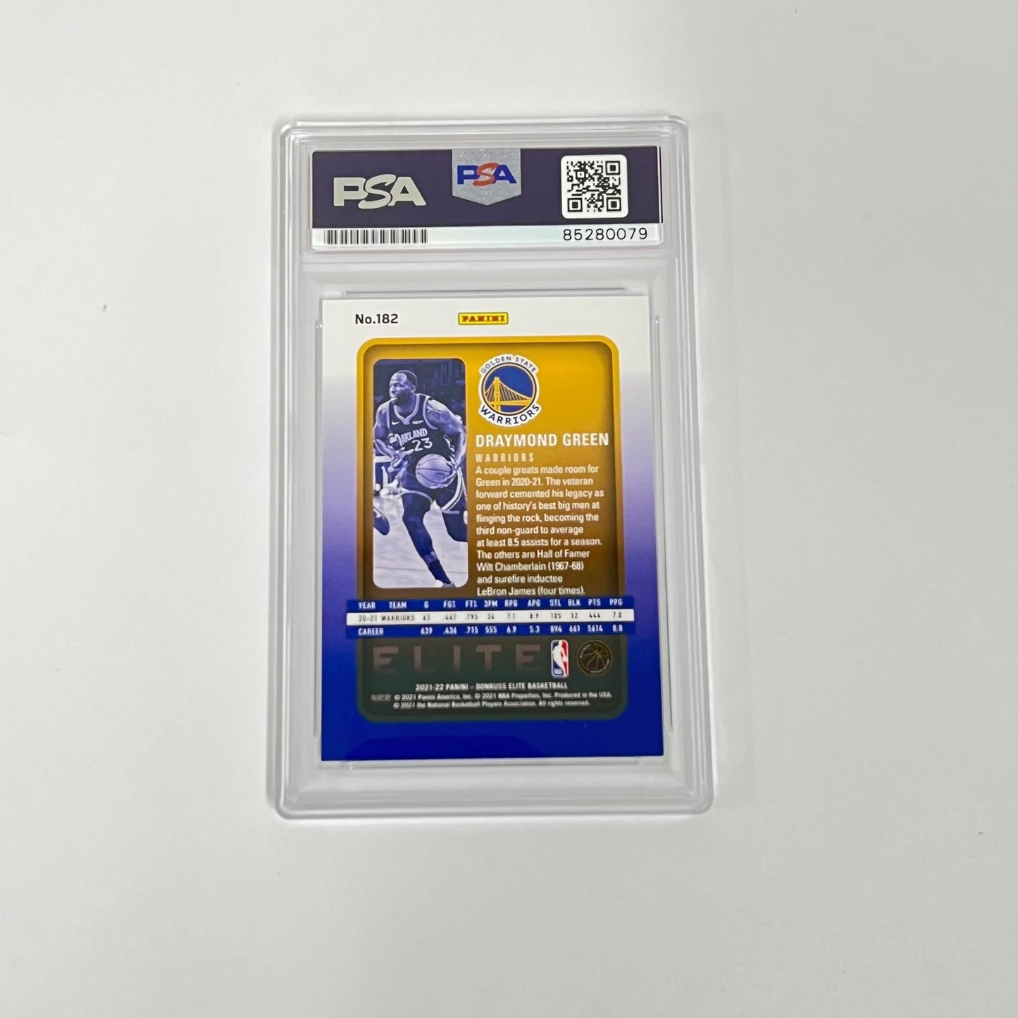 2021-22 Panini Elite #182 Draymond Green Signed Card AUTO PSA/DNA Slabbed