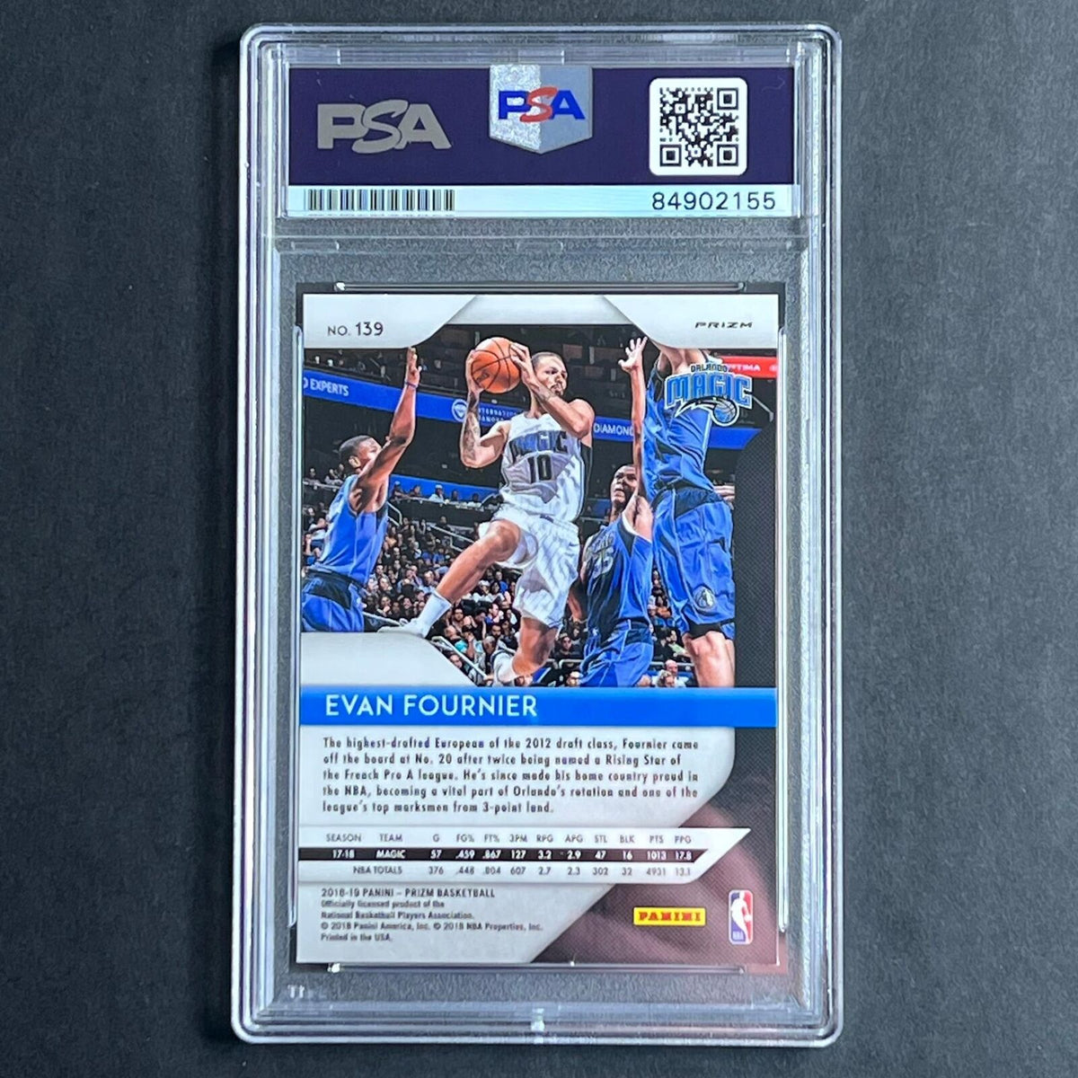 2018-19 Panini Prizm #139 EVAN FOURNIER Signed Card AUTO PSA Slabbed Magic