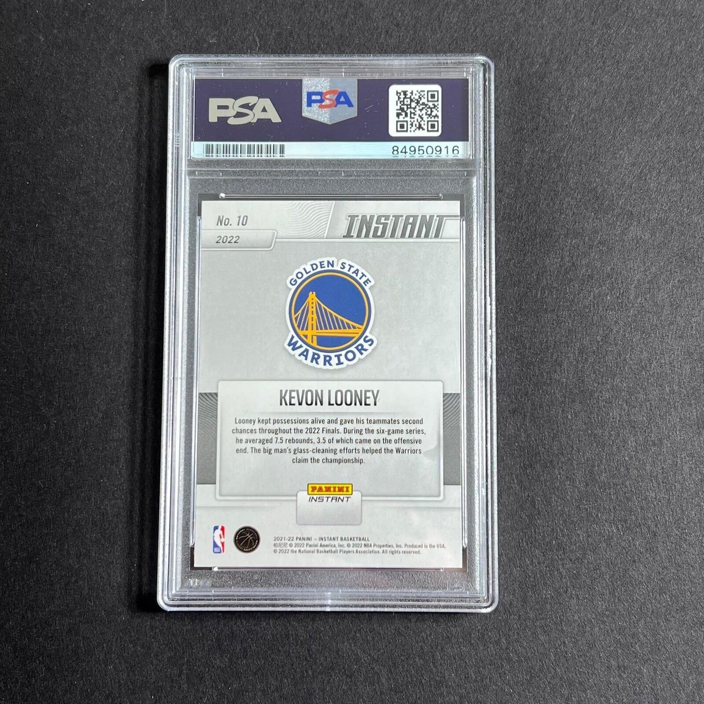 2021 Panini Instant #10 Kevon Looney Signed Card PSA Slabbed Warriors
