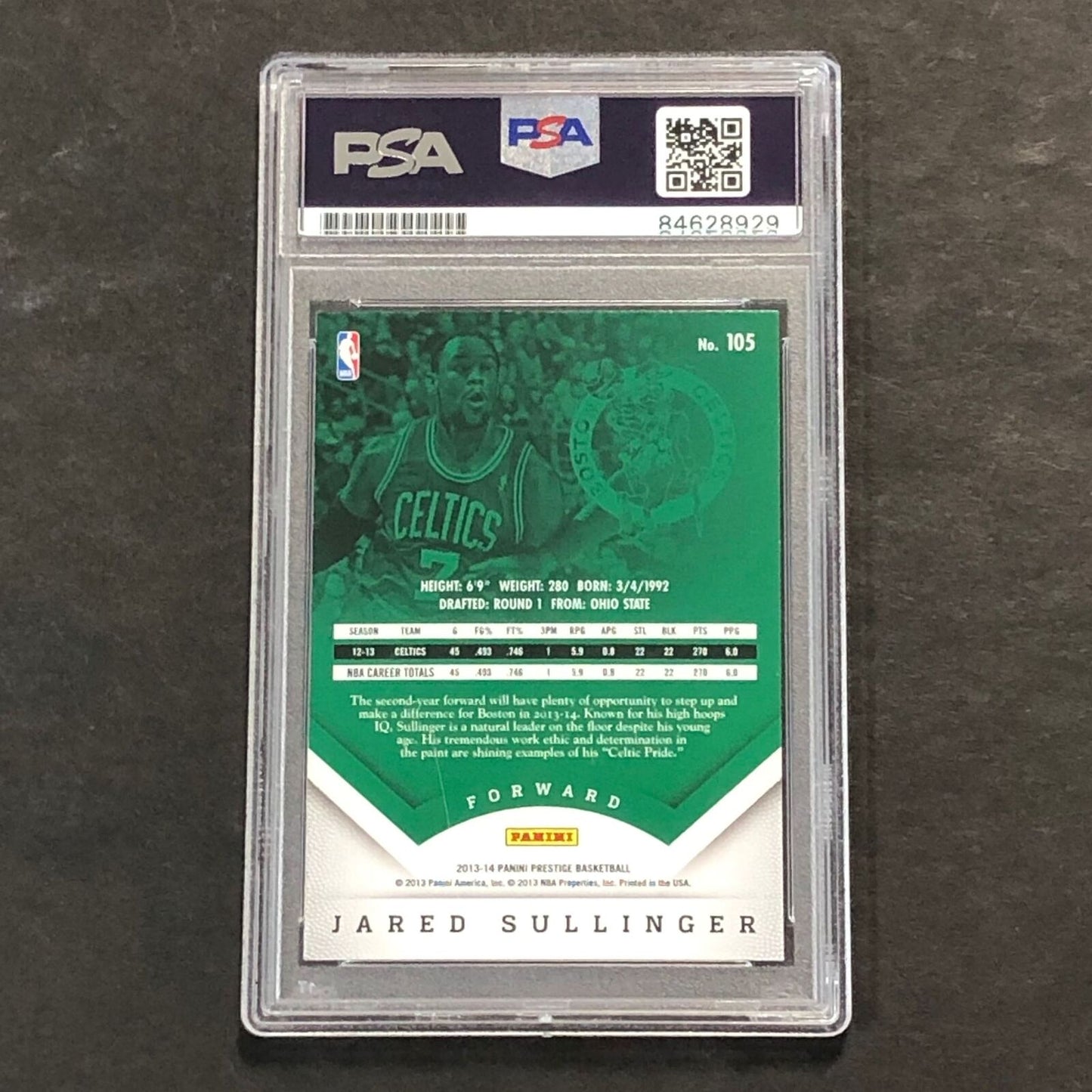 2013-14 Panini Prestige #105 Jared Sullinger Signed Card AUTO 10 PSA/DNA Slabbed