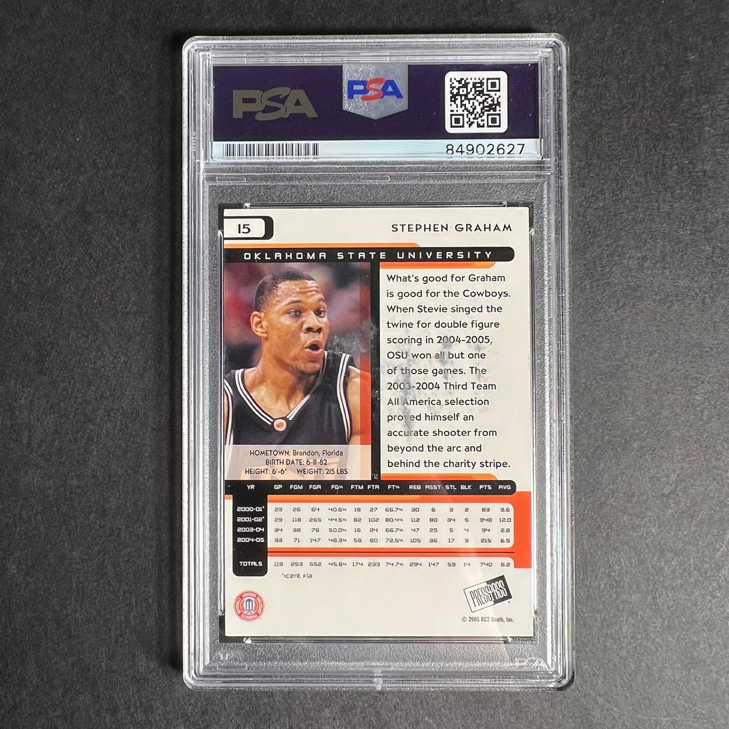 2005-06 Press Pass #15 Stephen Graham Signed Card AUTO PSA Slabbed Oklahoma