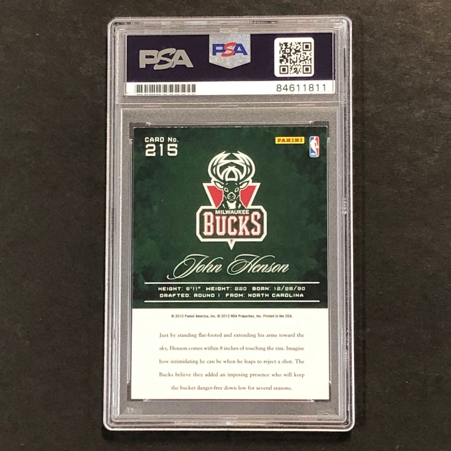 2012-13 Panini Prestige #215 John Henson Signed Card AUTO 10 PSA Slabbed RC Buck