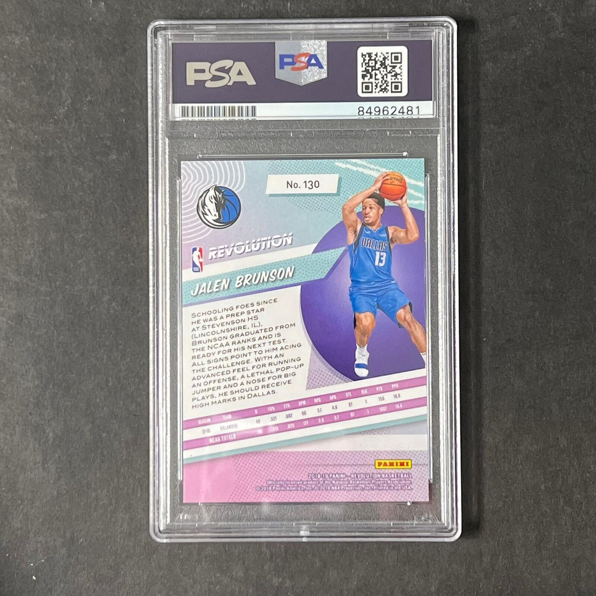 2018-19 Panini Revolution #130 Jalen Brunson Signed Card AUTO PSA Slabbed Maveri