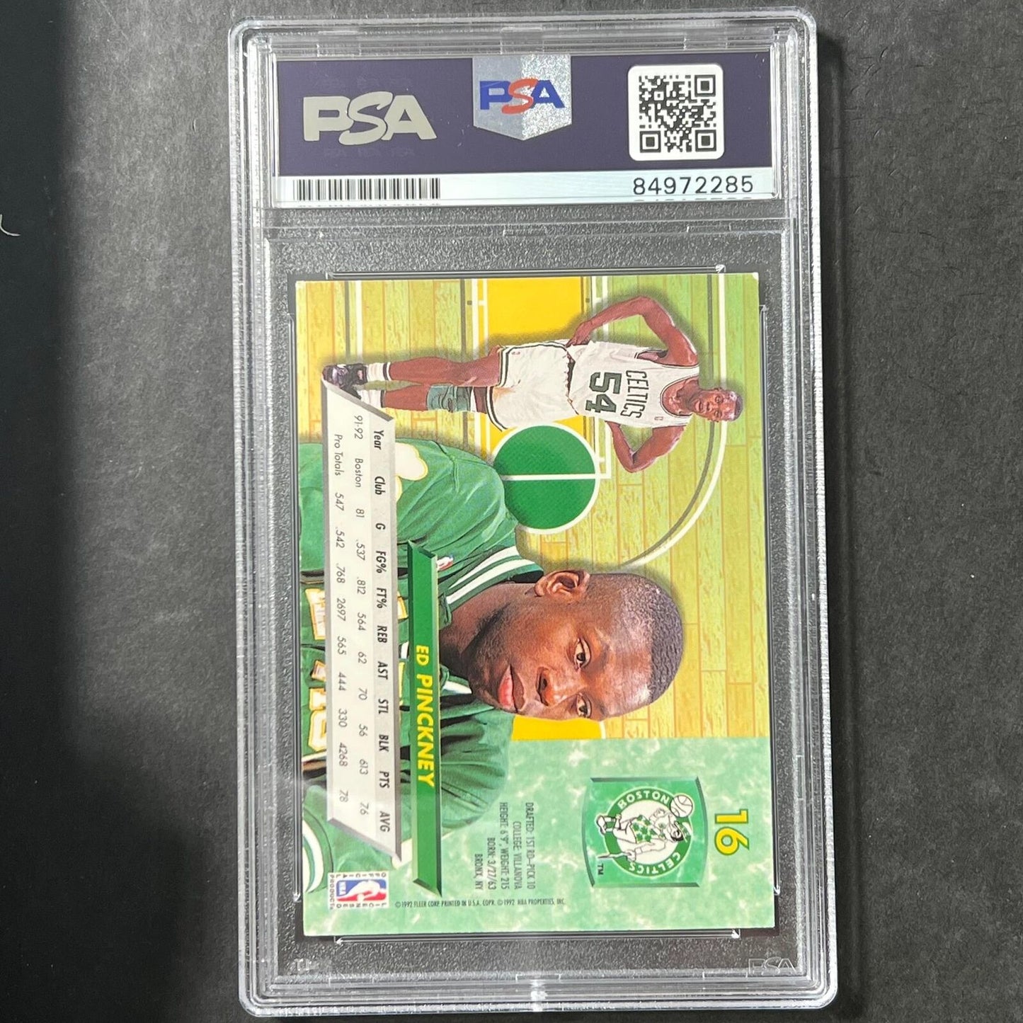 1992-93 Fleer Ultra #16 Ed Pinckney Signed Card AUTO PSA Slabbed Celtics