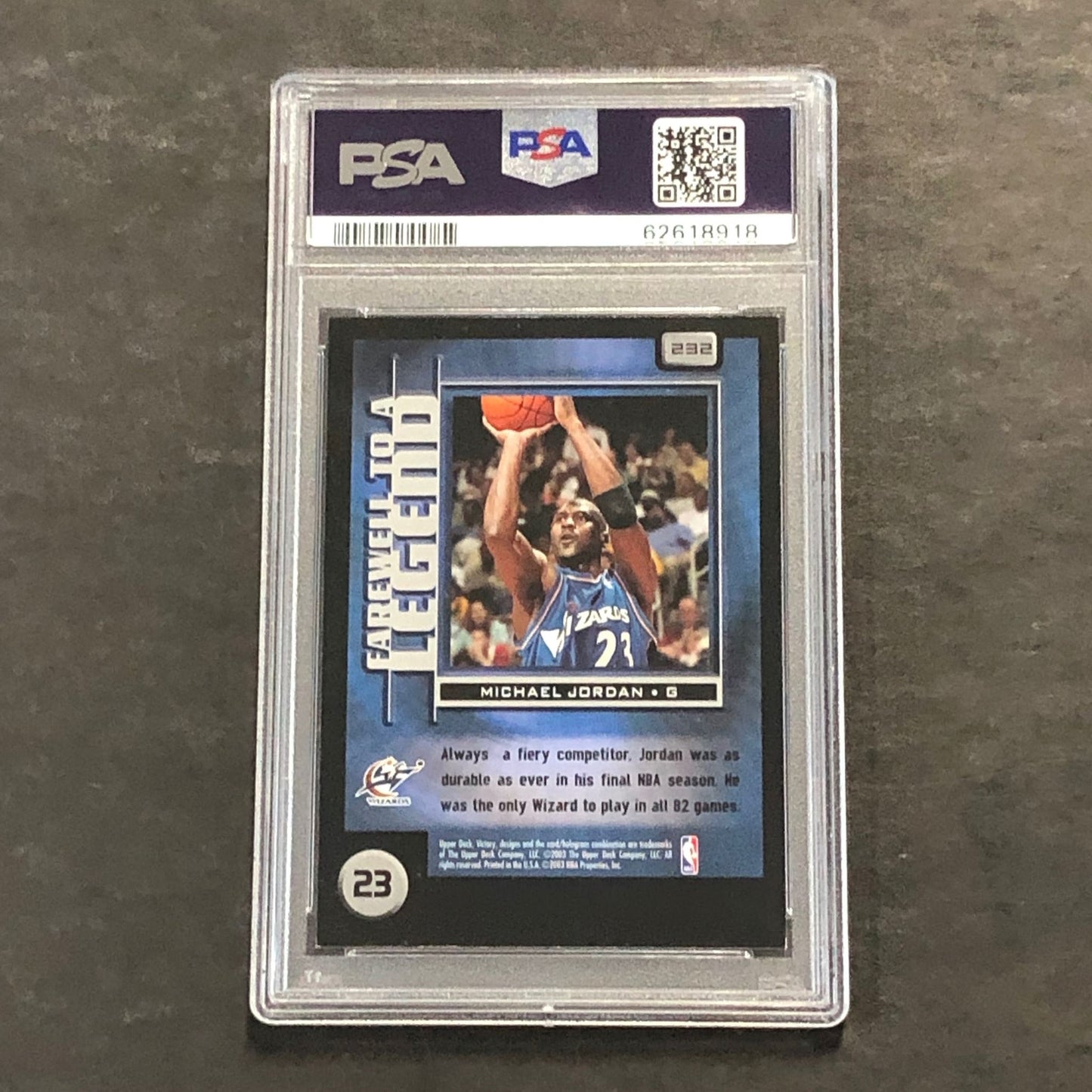 2003 Victory #232 Michael Jordan PSA 7 NM Wizards