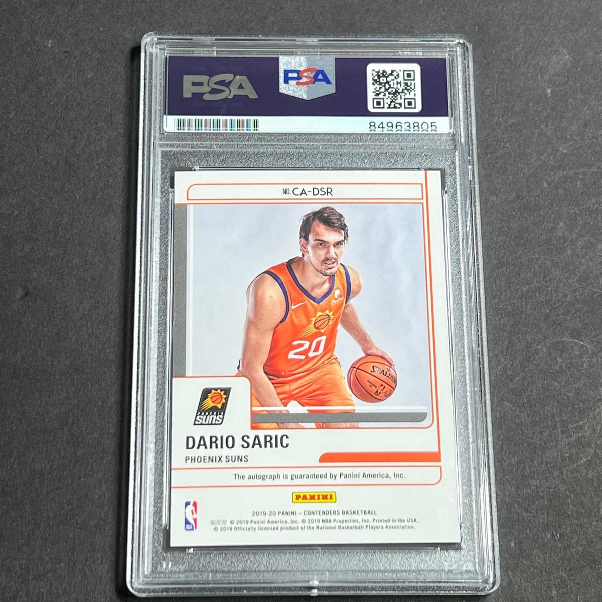 2019-20 Panini Contenders #CA-DSR Dario Saric Signed Card AUTO PSA Slabbed Suns