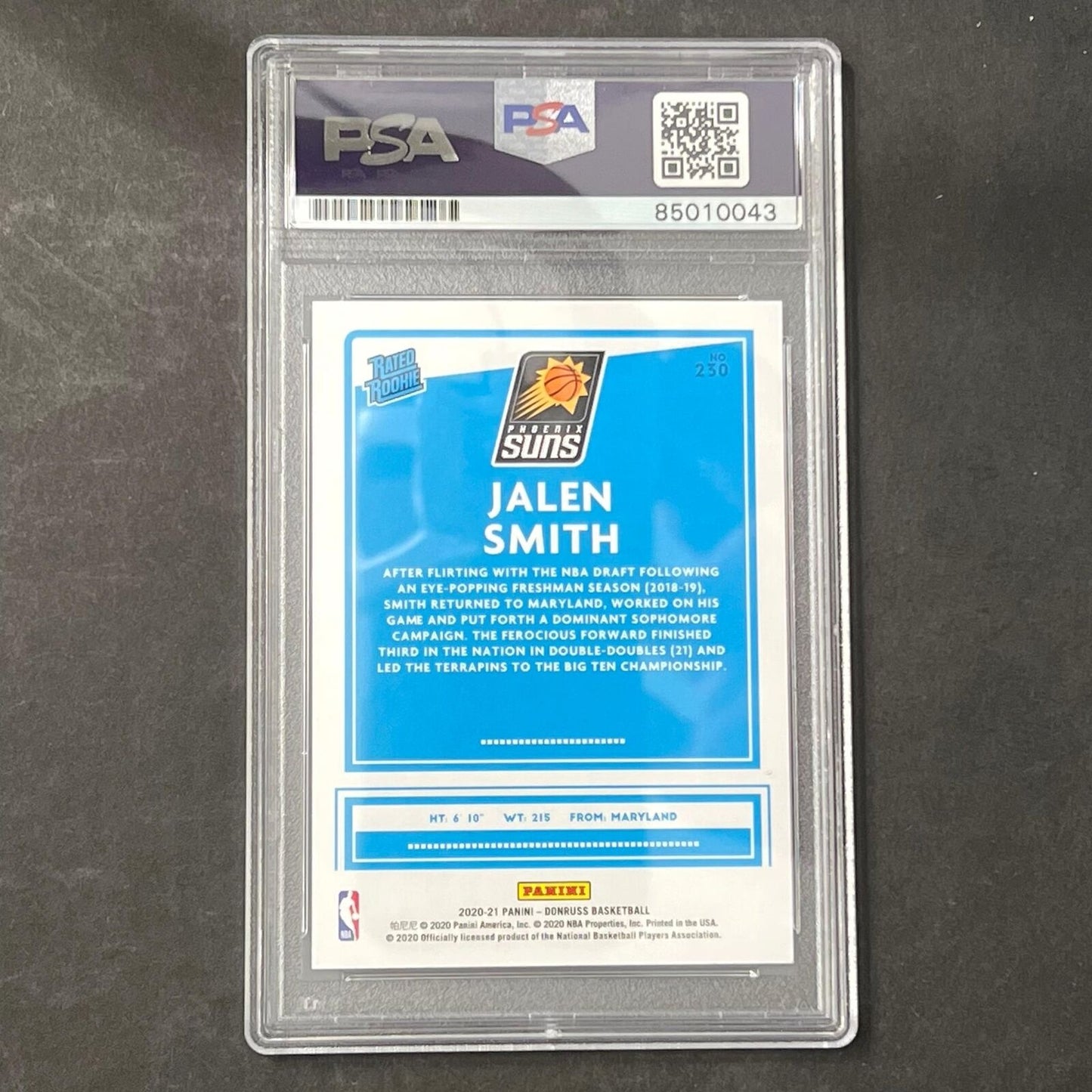 2020-21 Donruss Rated Rookie #230 Jalen Smith Signed Card AUTO PSA Slabbed RC Su
