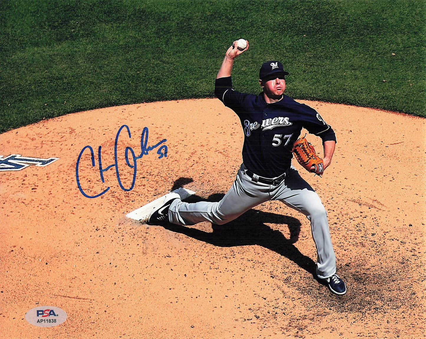 Chase Anderson Signed 8x10 Photo PSA Milwaukee Brewers