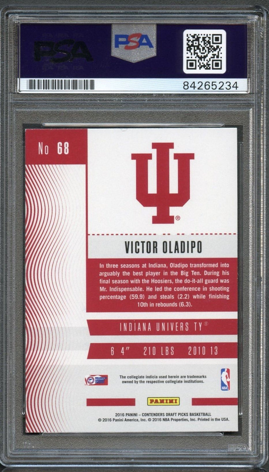 2016 Panini Contenders #7 Victor Oladipo Signed Card AUTO PSA/DNA Slabbed