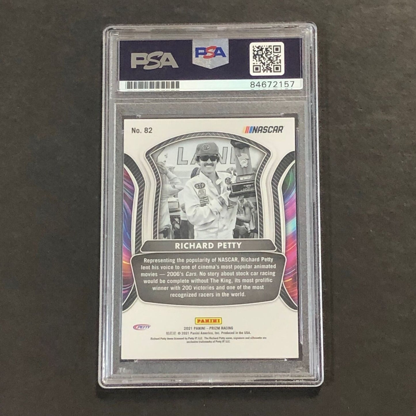 2021 Panini Prizm Racing Legends #82 Richard Petty Signed Card AUTO PSA Slabbed