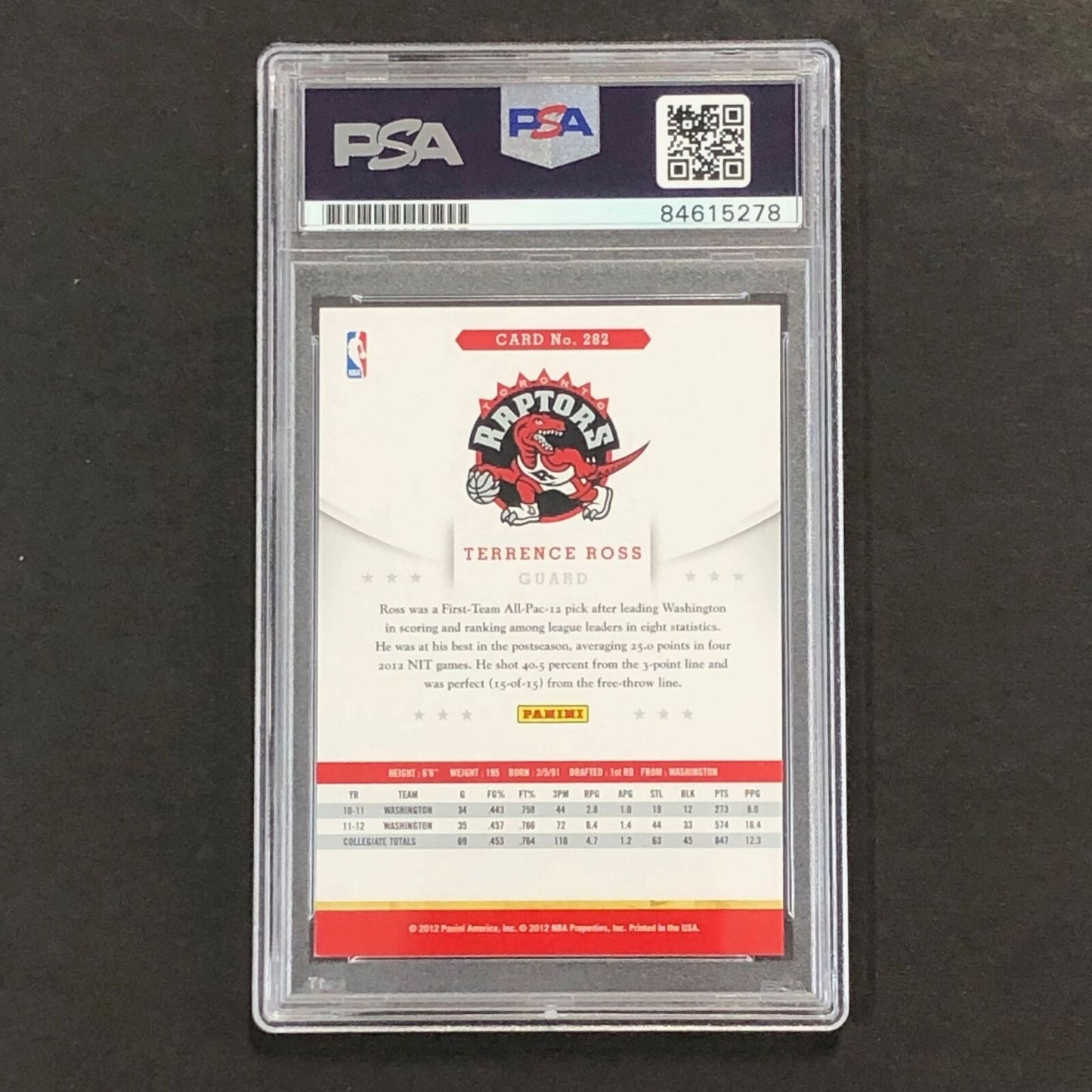 2012-13 NBA Hoops #282 Terrence Ross Signed Card AUTO 10 PSA Slabbed Raptors