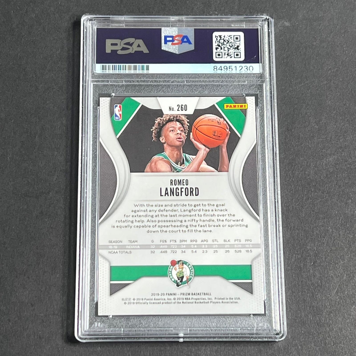 2019-20 Panini Prizm #260 Romeo Langford Signed Card PSA Slabbed Auto Celtics