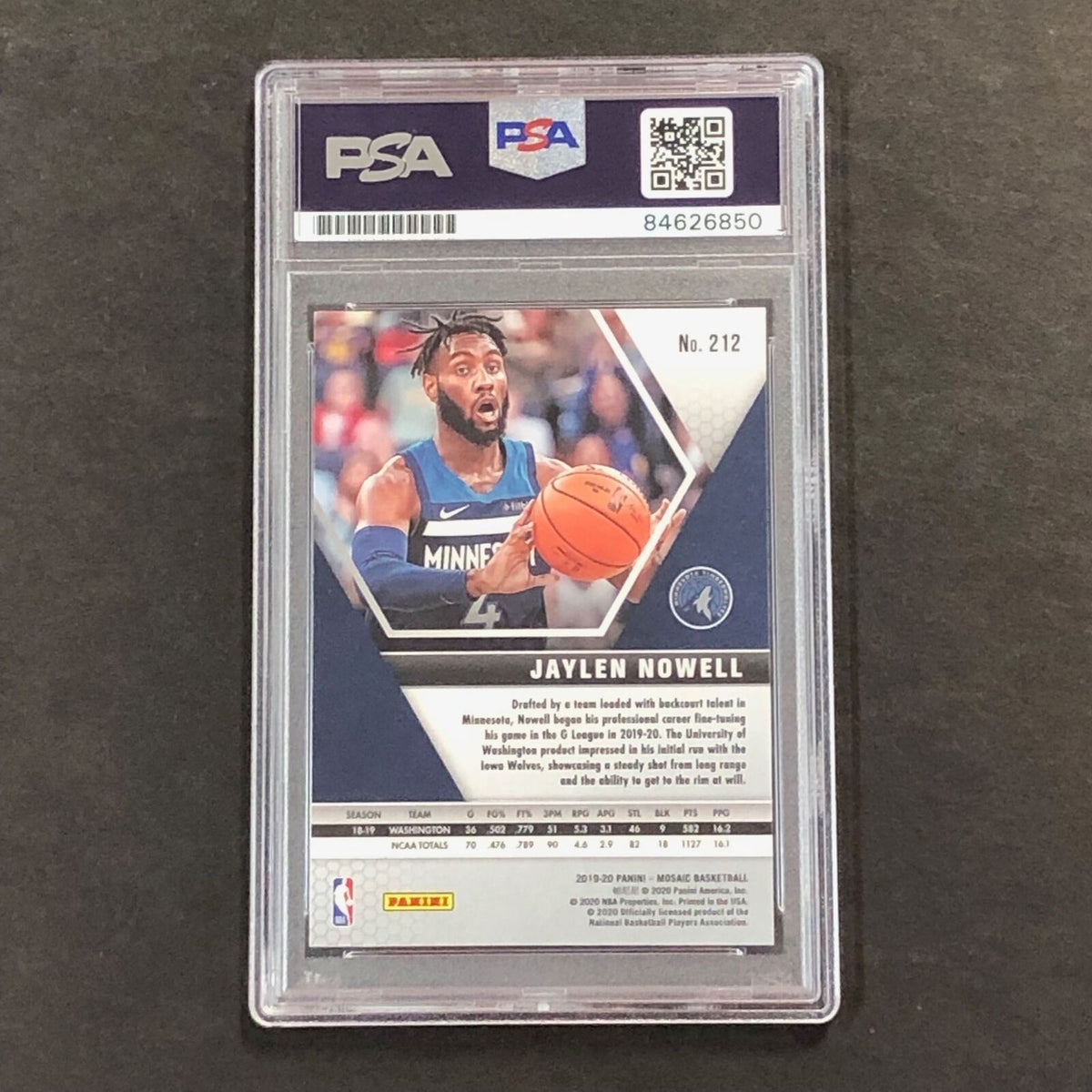 2019-20 Panini Mosaic #212 Jaylen Nowell Signed Card AUTO 10 PSA Slabbed TImberw