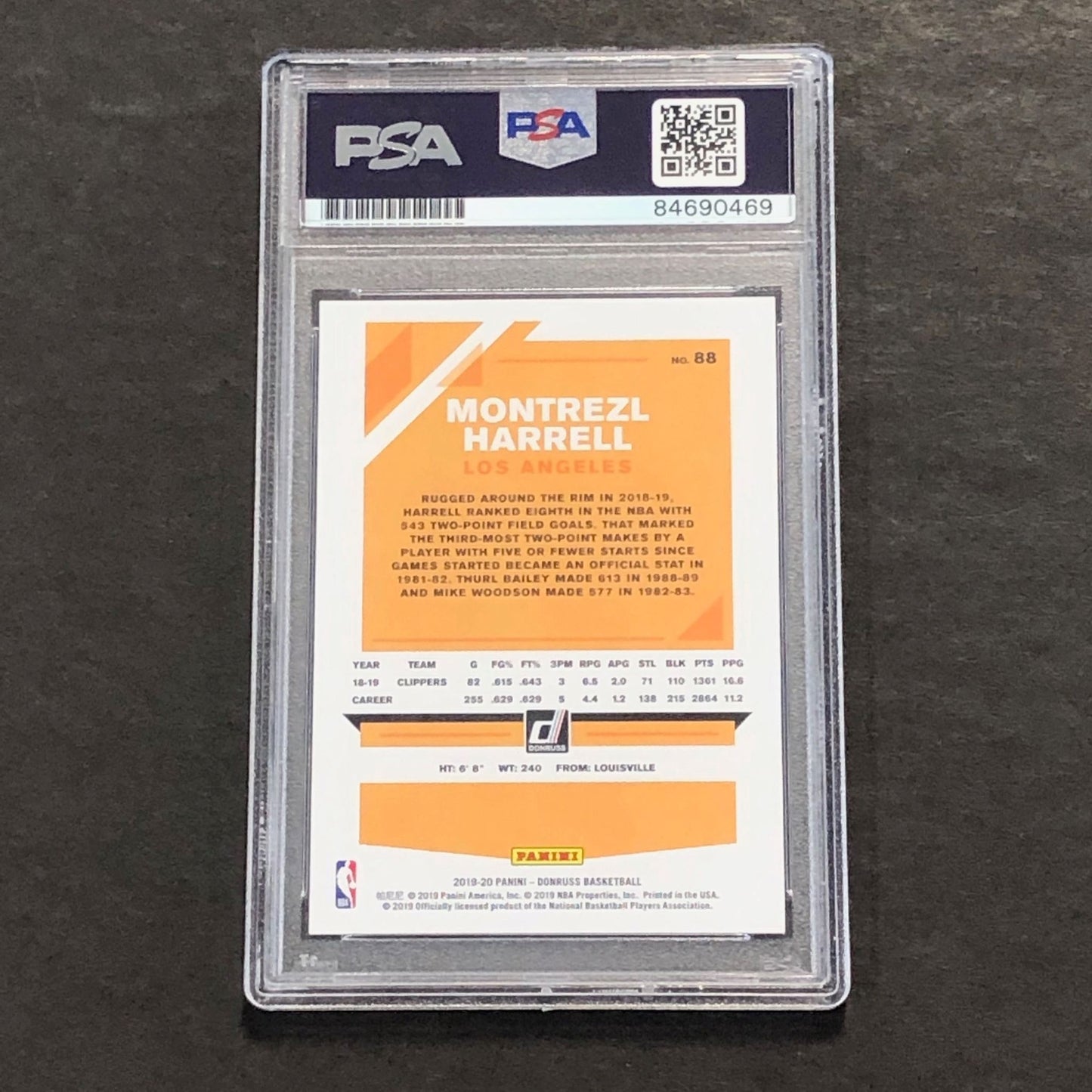 2019-20 Panini Donruss #88 Montrezl Harrell Signed Card AUTO PSA Slabbed Clipper