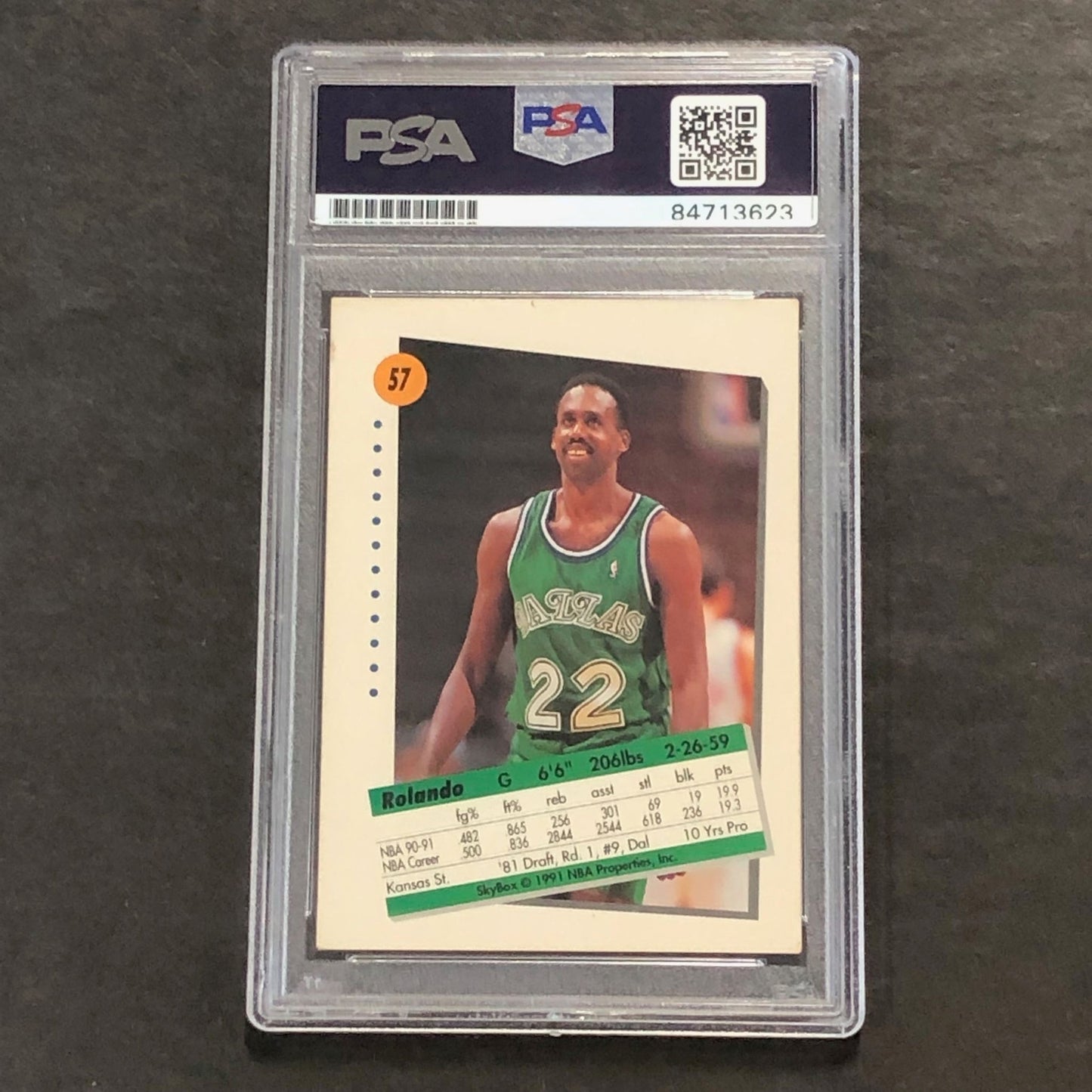 1991-92 Skybox #57 Rolando Blackman Signed Card AUTO PSA Slabbed Mavericks