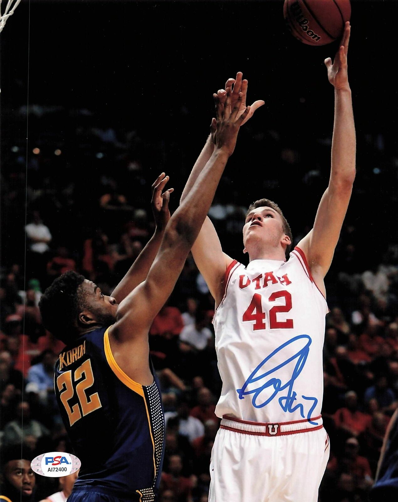Jakob Poeltl signed 8x10 photo PSA/DNA Utah Utes Autographed