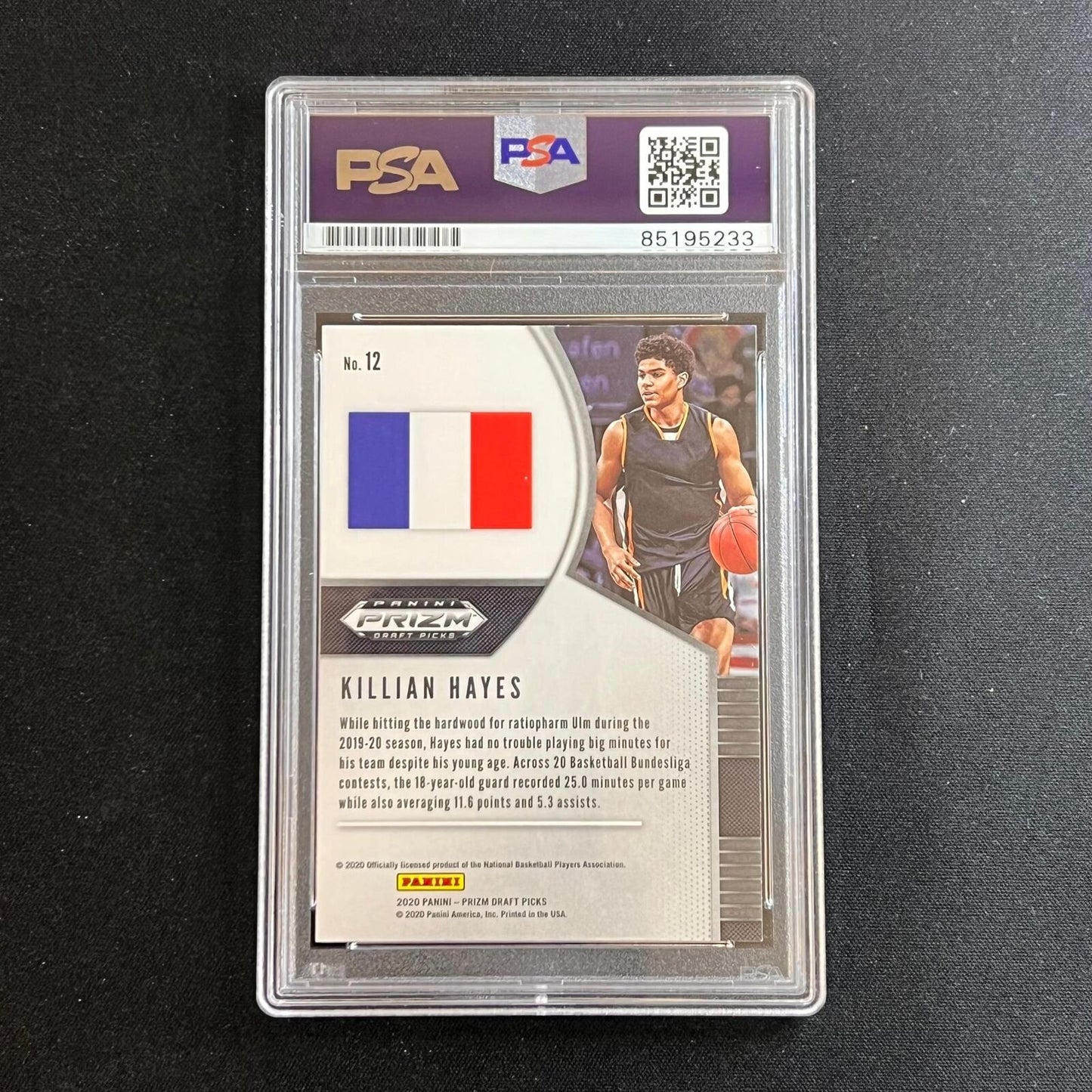 2020-21 Panini Prizm Draft Picks #12 Killian Hayes Signed Card AUTO PSA Slabbed