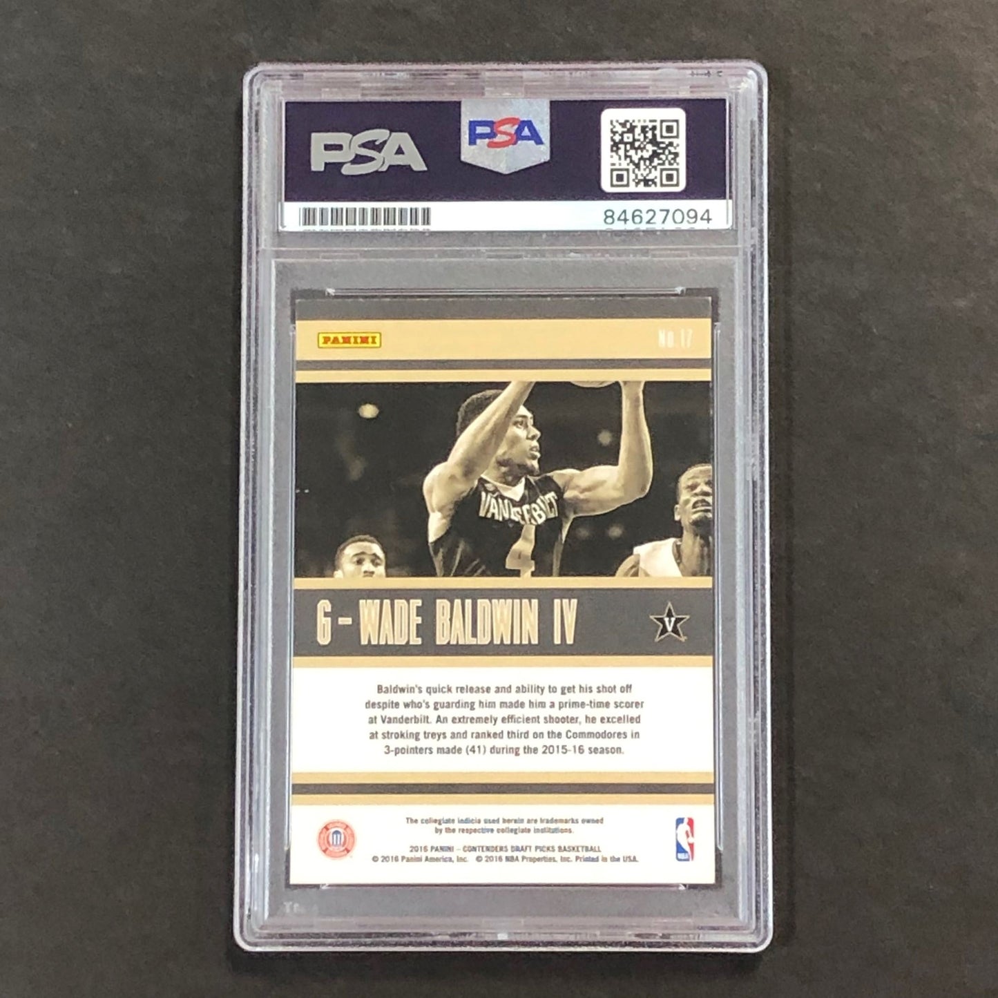 2016-17 Panini Contenders Draft Picks School Colors #17 Wade Baldwin IV Signed C