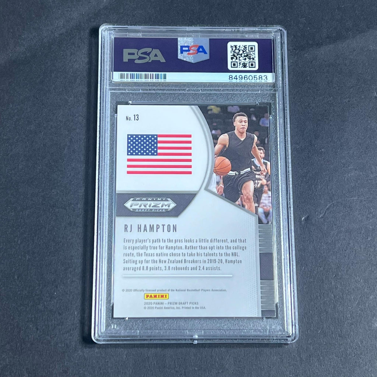 2020 Panini Prizm Draft #13 RJ Hampton signed Auto Card PSA/DNA Slabbed RC Nugge
