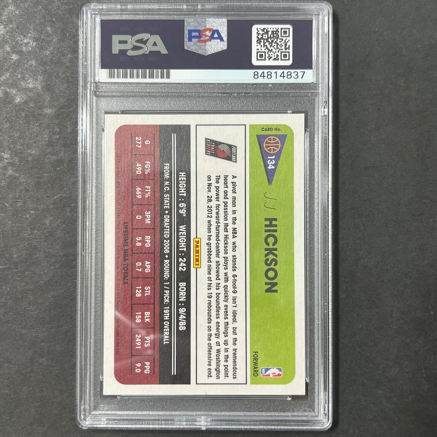 2013 Panini Past & Present #134 J.J. Hickson Signed Card AUTO 10 PSA Slabbed Tra