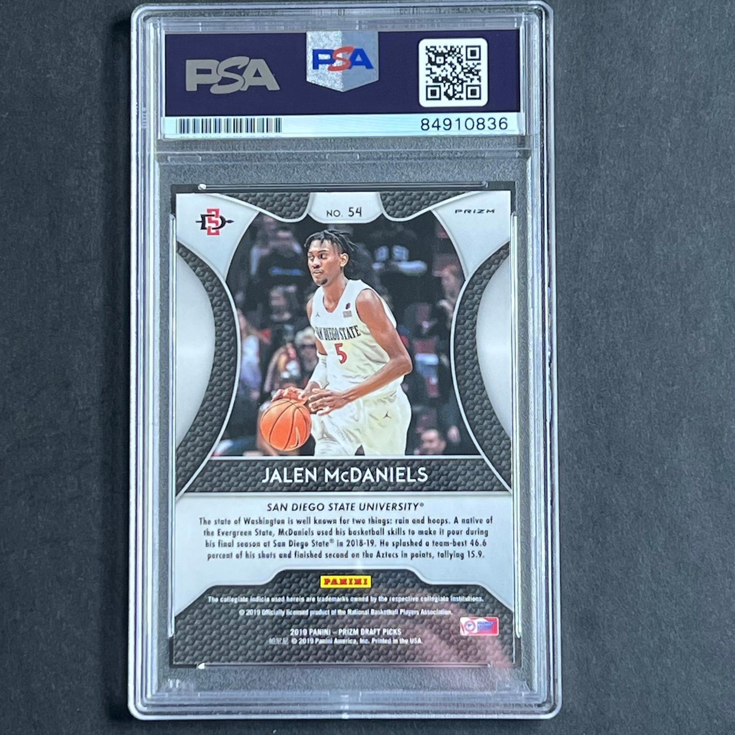 2019 Panini Prizm #54 Jalen McDaniels Signed Card AUTO 10 PSA Slabbed Hornets